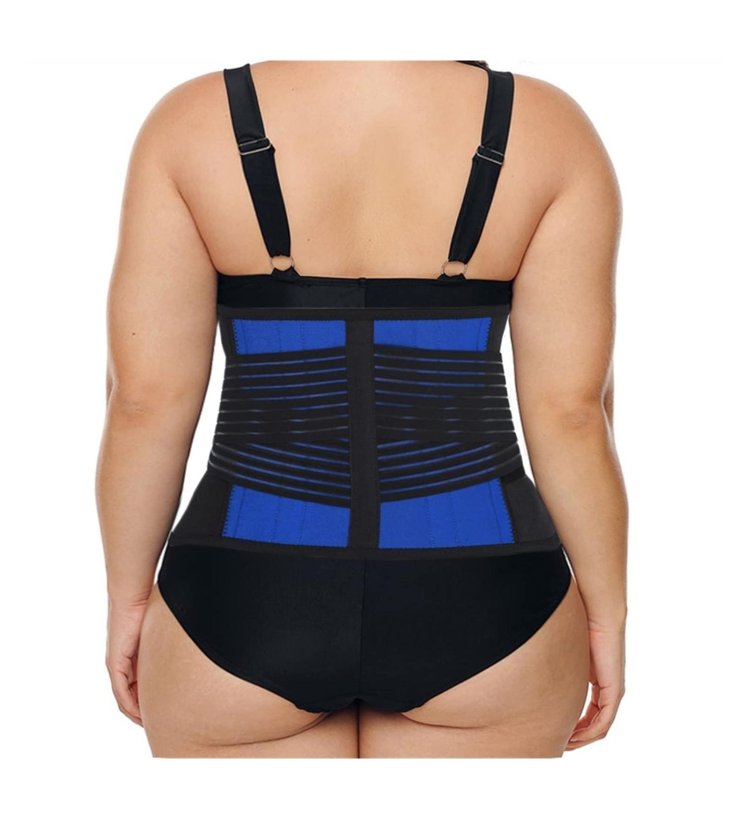 Plus Size Lumbar Pain Relief Massage Belt for Men & Women - 4X-Large Blue Back Support Brace & Posture Correction Waist Trainer - Buy Online on GoSupps.com