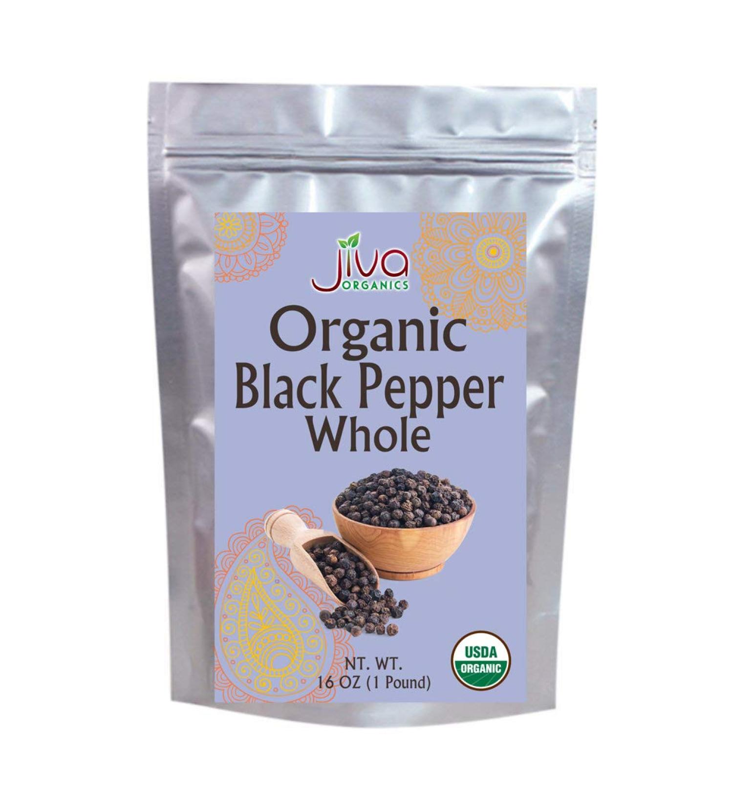 Jiva Organics Organic Whole Black Peppercorns 1 Pound - Pepper  Premium Grade for Grinder Refill - Buy Online on GoSupps.com