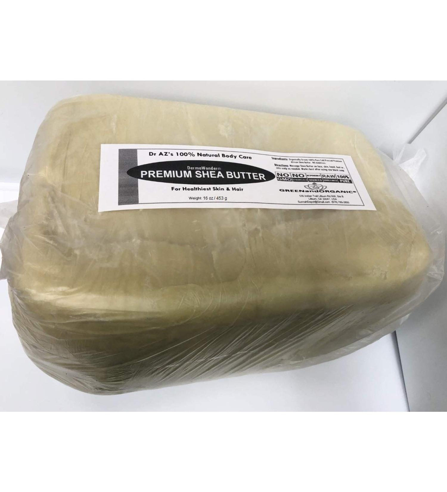 1Lb/ 16oz White/Ivory RAW Unrefined Pure Shea Butter Karite Natural Grade A+++Beauty Skincare Face Body Hair Scalp Non GMOGREENandORGANIC