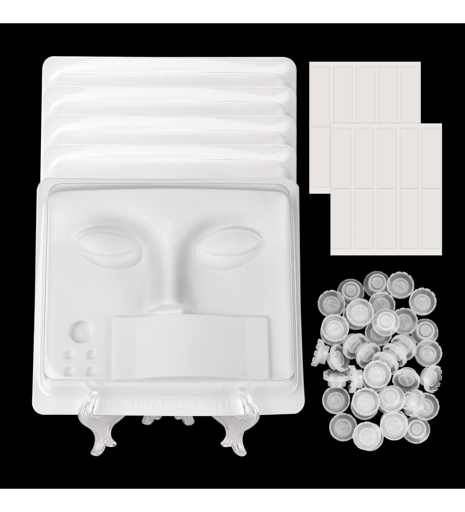  ATOMUS ATOMUS Face Eyelash Extensions Set 5pcs Practice Tray with 1pc Bracket 50pcs Glue Holder Eyelash Extension Exercise Face Set - Buy Online on GoSupps.com