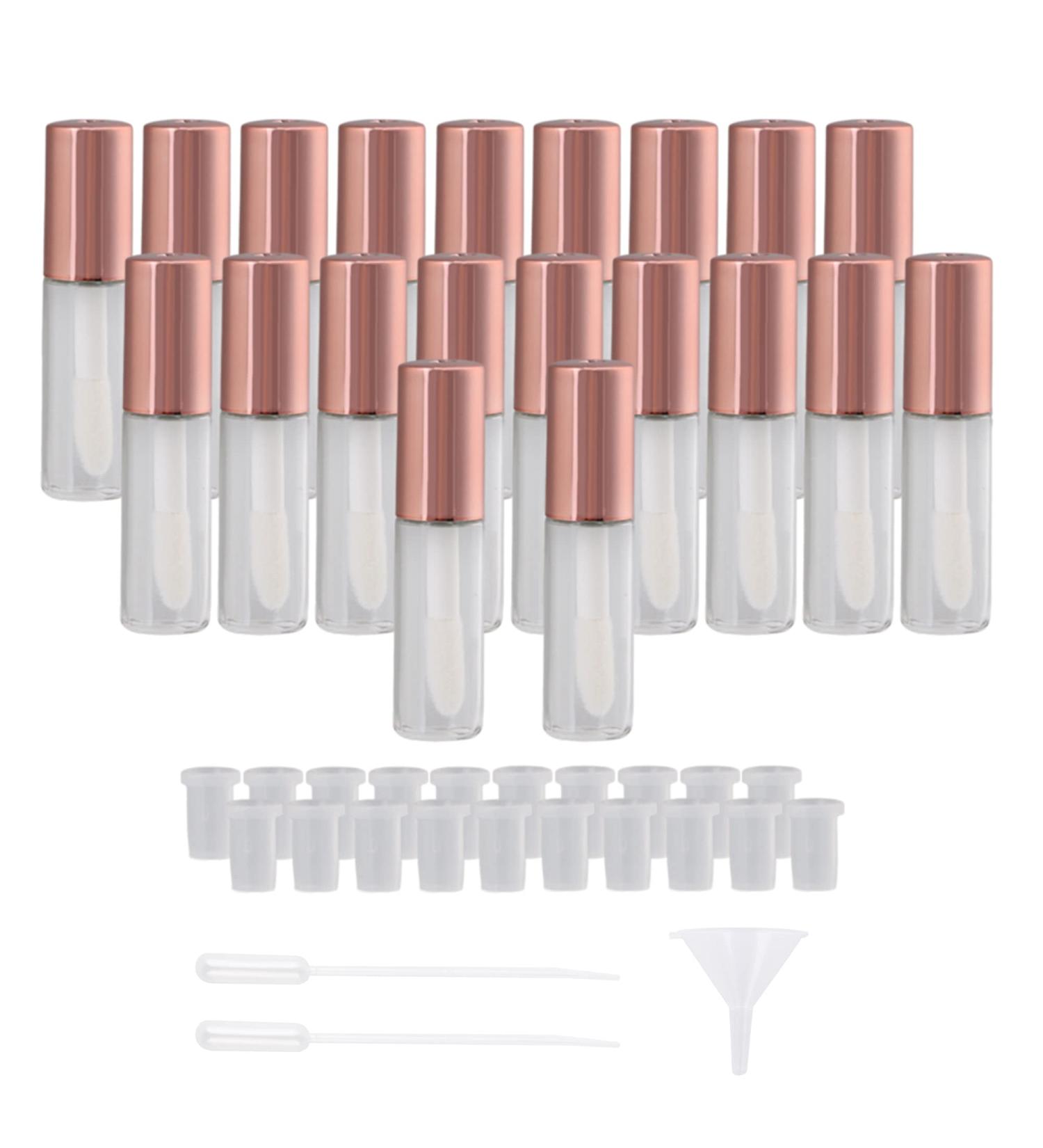 RDEXP Mini Lip Gloss Refillable - 20pcs 1.2ml Rose Gold Containers for Travel & DIY Beauty - Buy Online on GoSupps.com