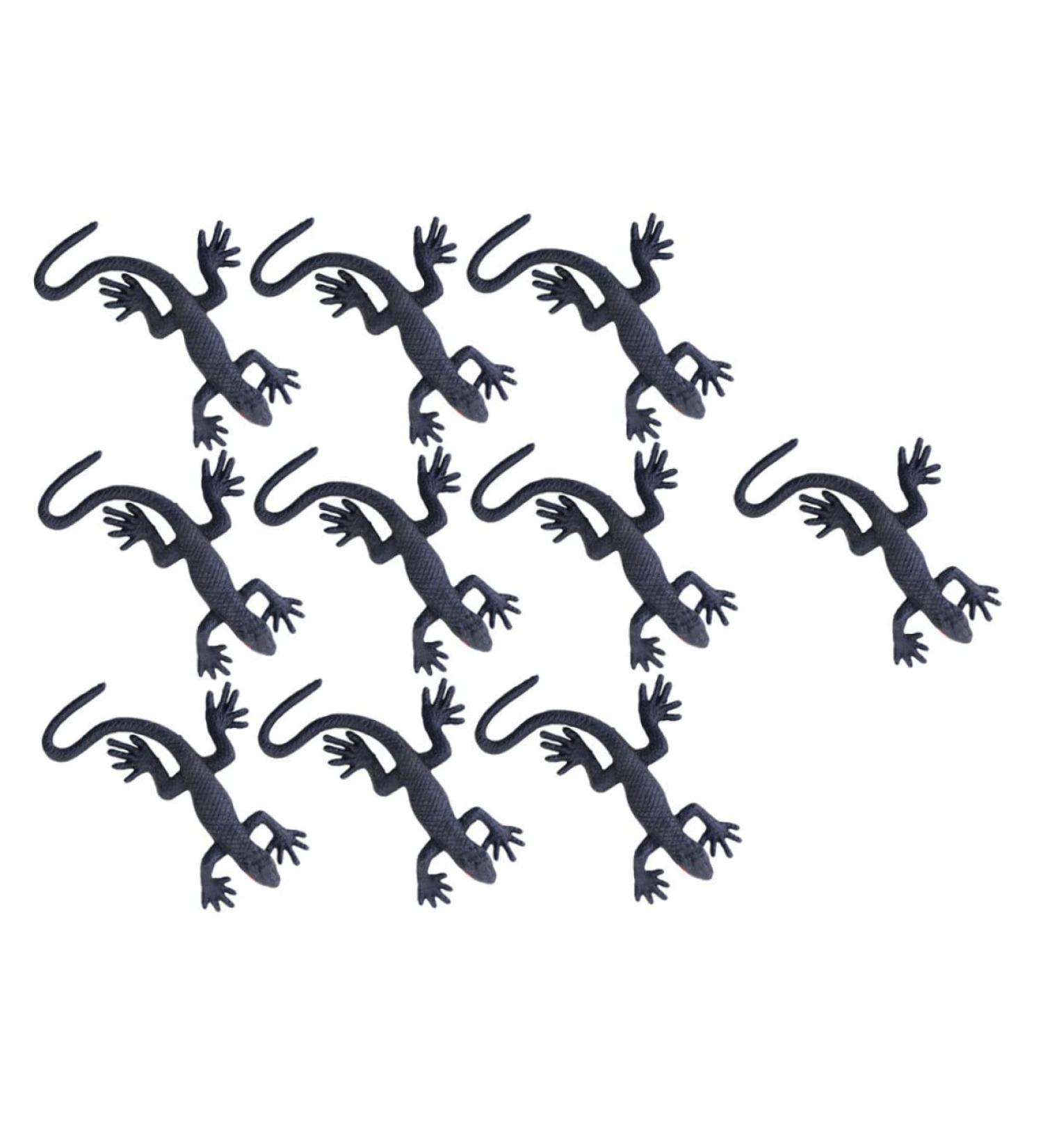 Whamvox 10-Pack Halloween Gecko Toys | Fun April Fools & Mini Decorations | Black 3.5x8cm Halloween Gifts - Buy Online on GoSupps.com