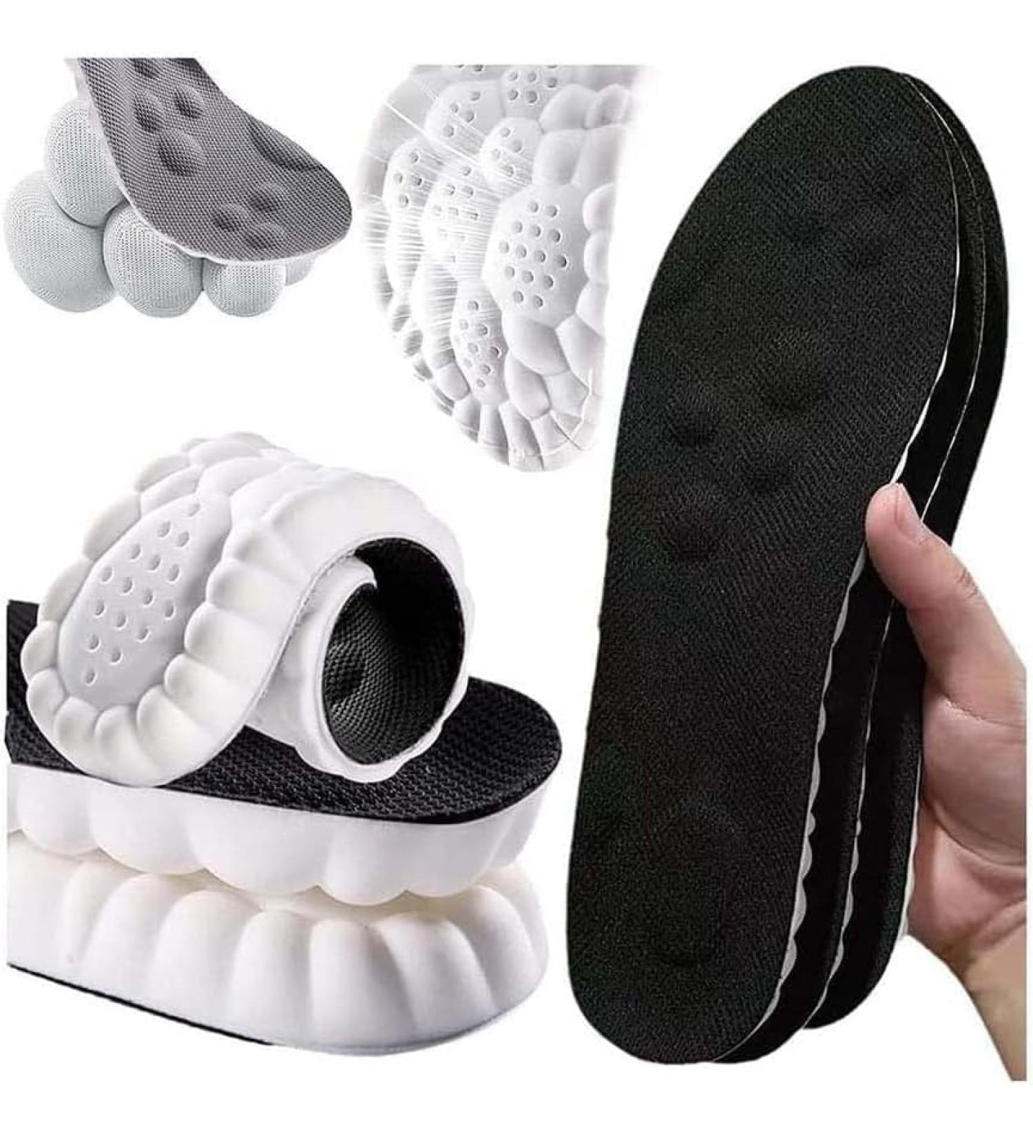 4D Cloud Technology Insoles for Plantar Fasciitis Relief - High-Elastic Metatarsal Arch Supports (Size 37-38 Black) | Shock-Absorbing Comfort - Buy Online on GoSupps.com