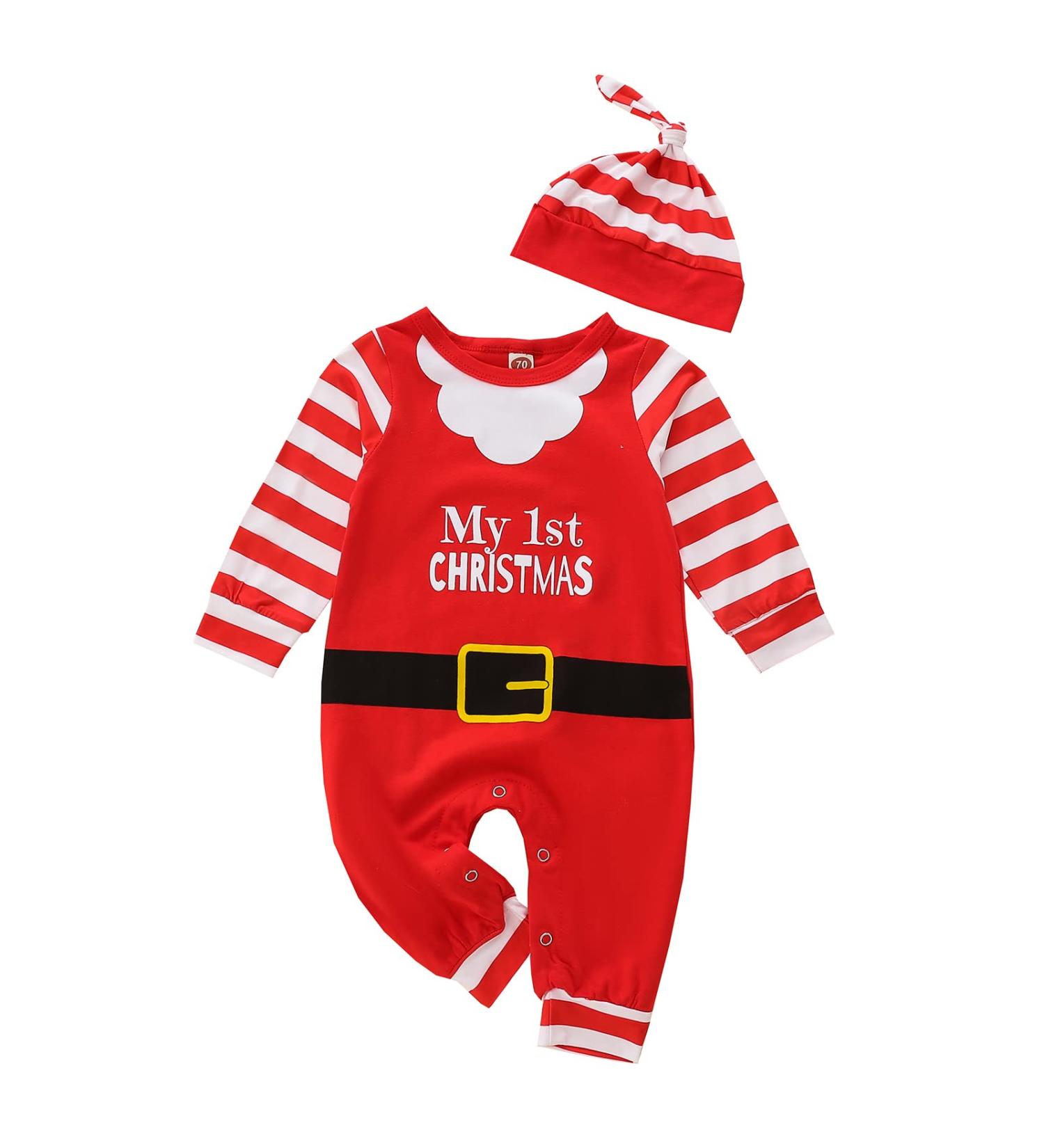 Baby Christmas Romper | Santa Claus Jumpsuit for Newborn Boy Girl 0-6 Months - Buy Online on GoSupps.com