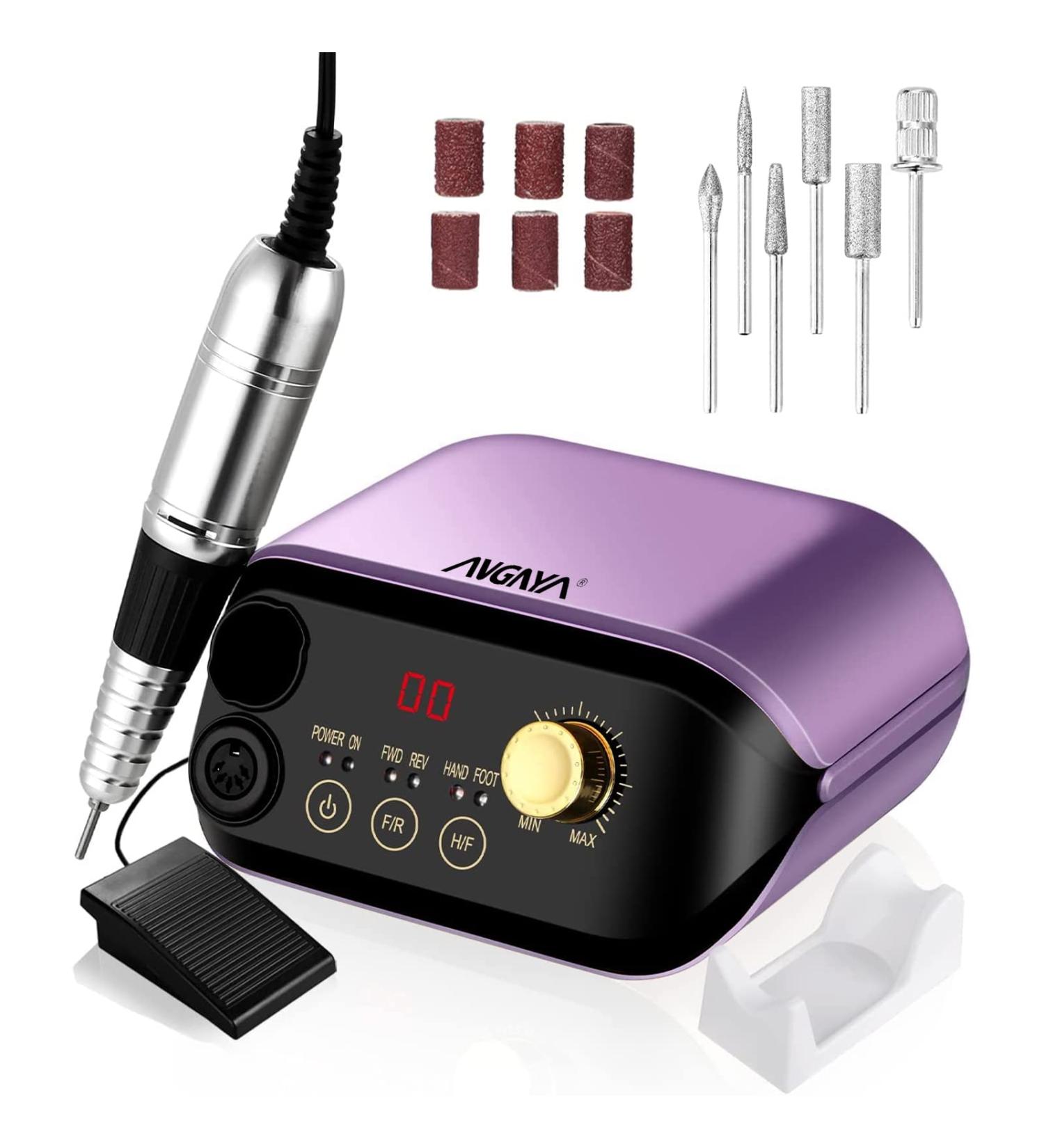 Electric Nail Drill Machine 35000 RPM with Nail Drill Bits and Sanding Bands Set for Acrylic Gel Nails - Low Noise & Vibration Efile for Manicure Pedicure - Buy Online on GoSupps.com