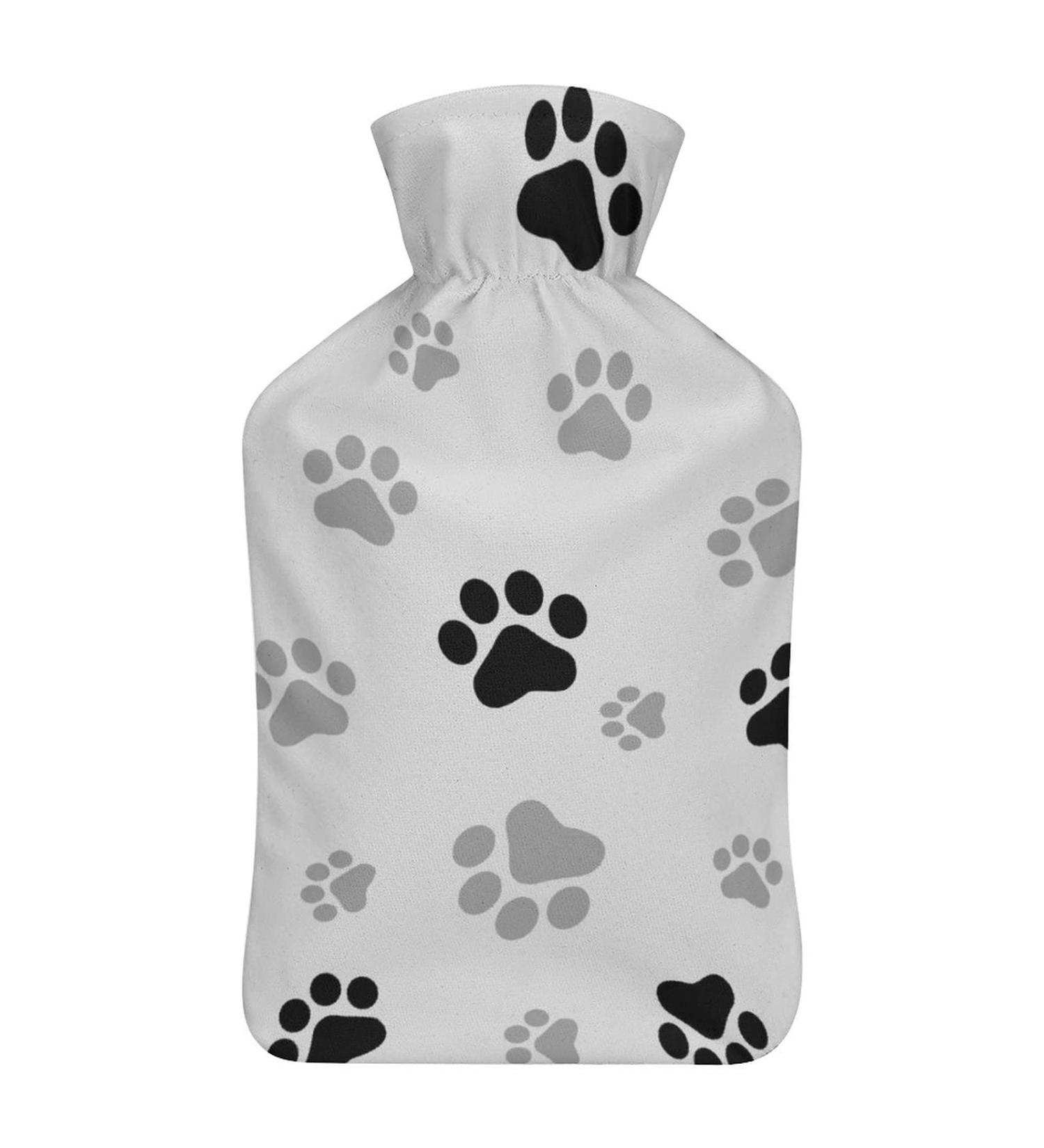 Cute Gray Paw Hot Water Bottle with Plush Cover - Hand Warmer for Adults & Children | 26.5x15.3cm - International Shipping Available - Buy Online on GoSupps.com