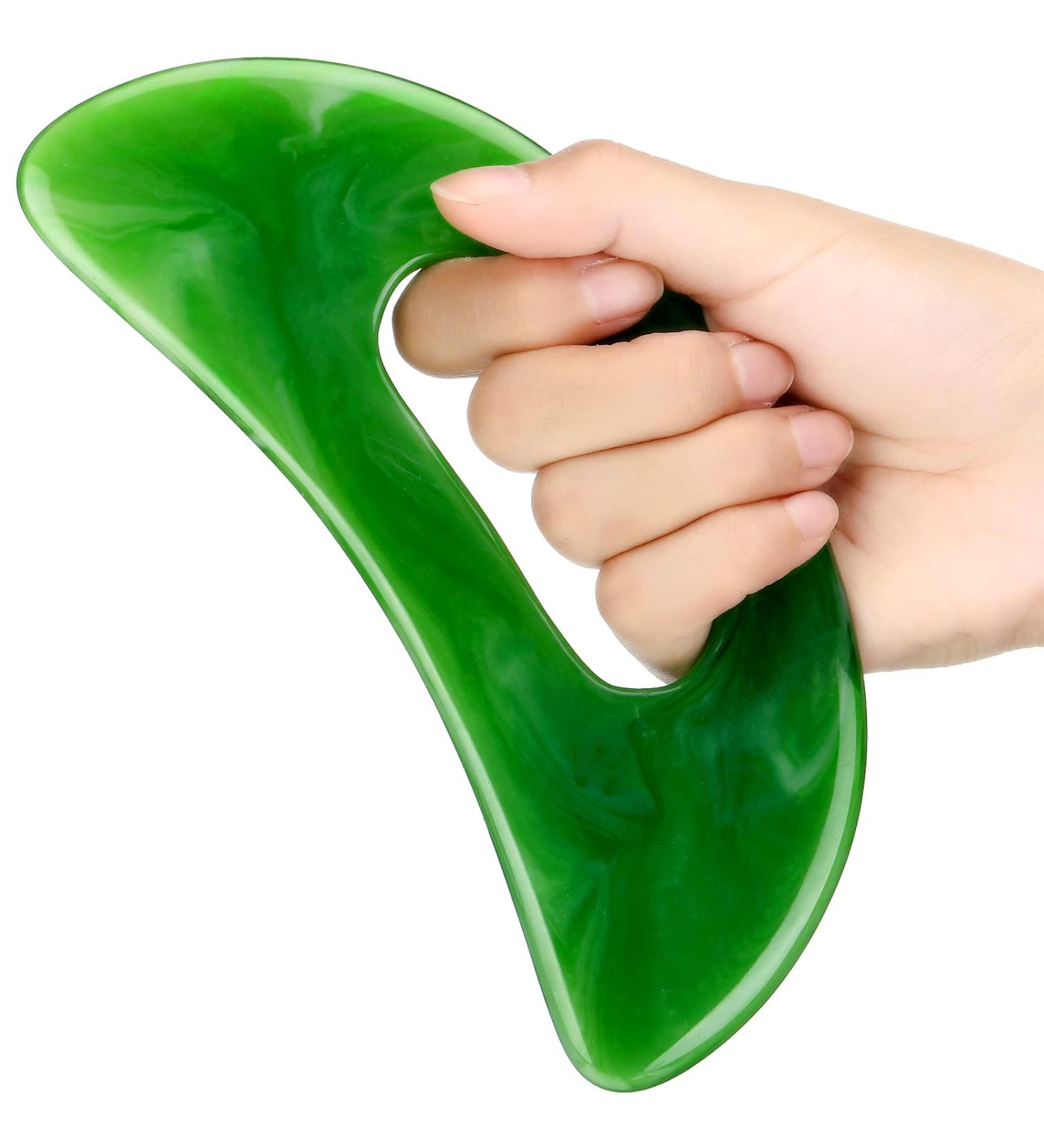 Resin Gua Sha Massage Tool for Lymphatic Drainage and Body Shaping - Green - Buy Online on GoSupps.com