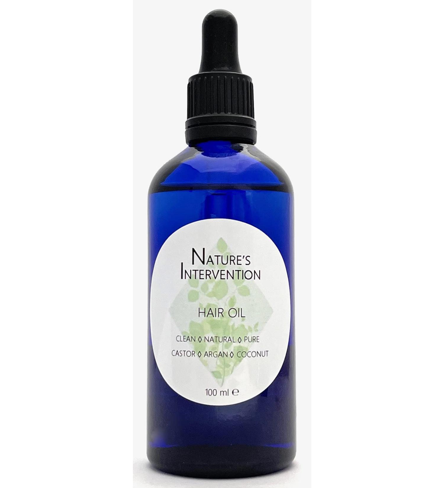 100% Natural Hair Growth Oil - Rich in Ricin Argan Macadamia & Coconut with Lavender Rosemary & Cedar - Natures Intervention 100ml | Repair & Promote Healthy Hair Growth - Buy Online on GoSupps.com