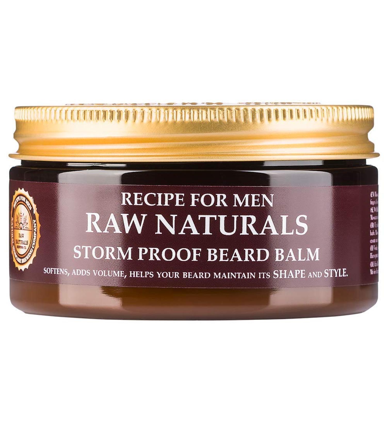 Recipe for Men Raw Naturals Storm Proof Beard Balm - 100ml | Softens Adds Volume & Maintains Beard Shape - Buy Online on GoSupps.com