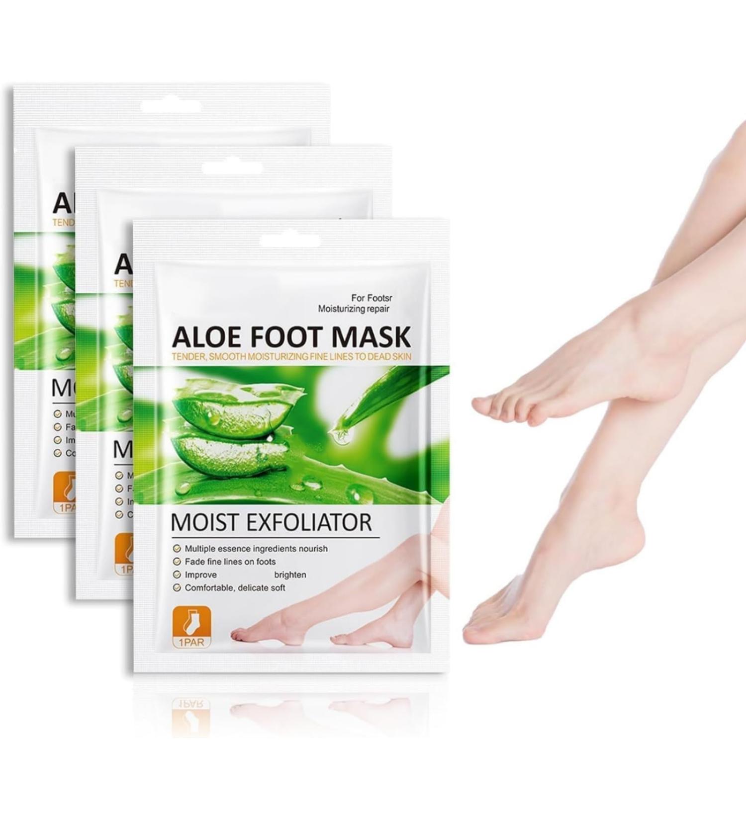Fo-Ot M-Asks Lot de 3 paires de masques exfoliants pour peaux dures hydratants et nourrissants adoucissants non irritants r parateurs pour talons fissur s pieds morts et secs (Aloe Vera) - Buy Online on GoSupps.com