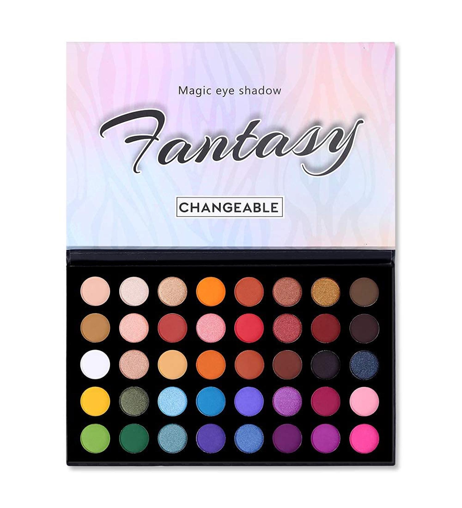 CHARMCODE 40 Colors High Pigmented Eyeshadow Palette - Shimmer, Matte, Glitter, Metallic | Waterproof & Blendable Eye Shadow Makeup - Color 1 - Buy Online on GoSupps.com
