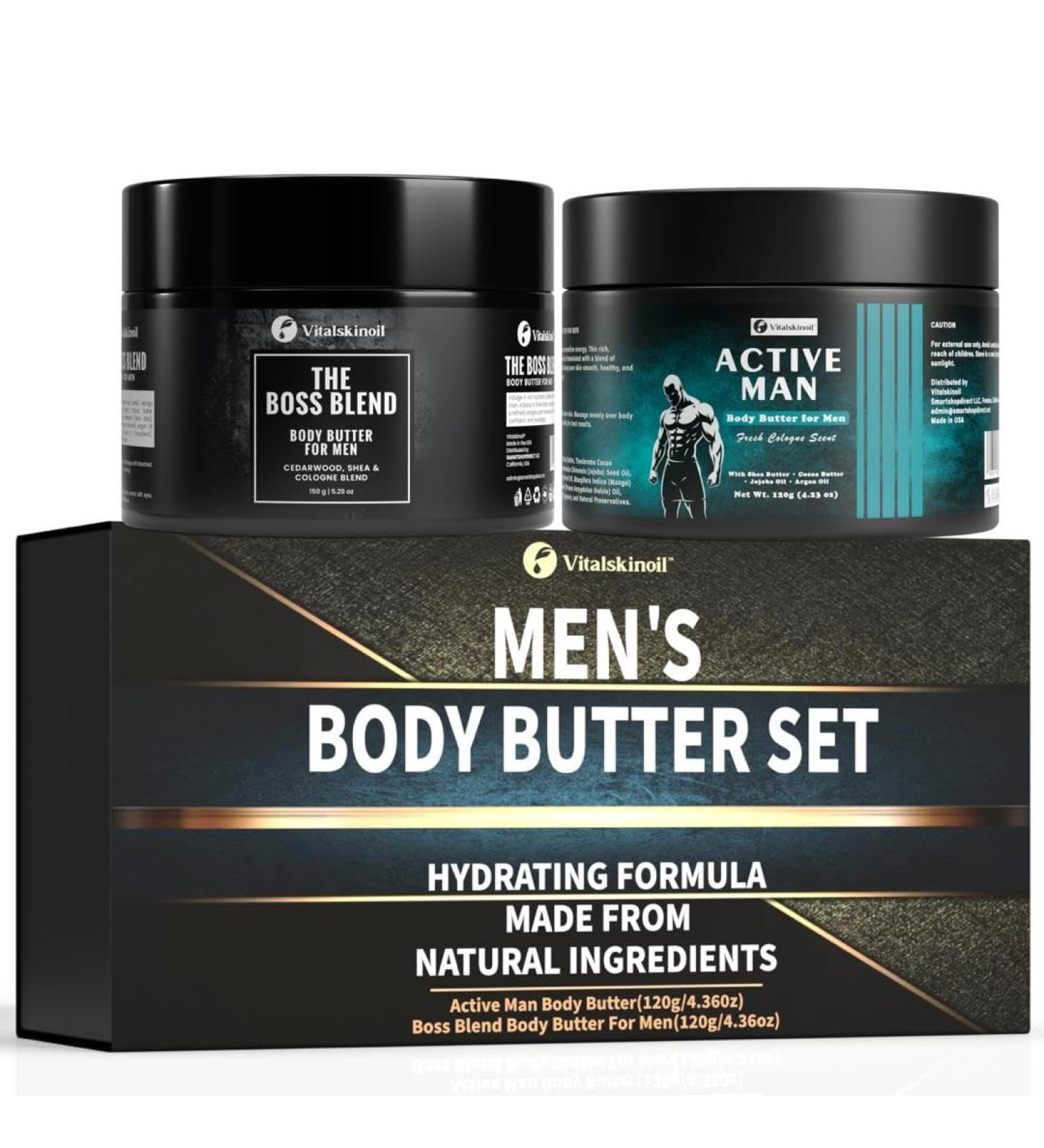 Body Butter for Men Pack of 2 Cologne Scented Moisturizer Gift Set for Men - Buy Online on GoSupps.com
