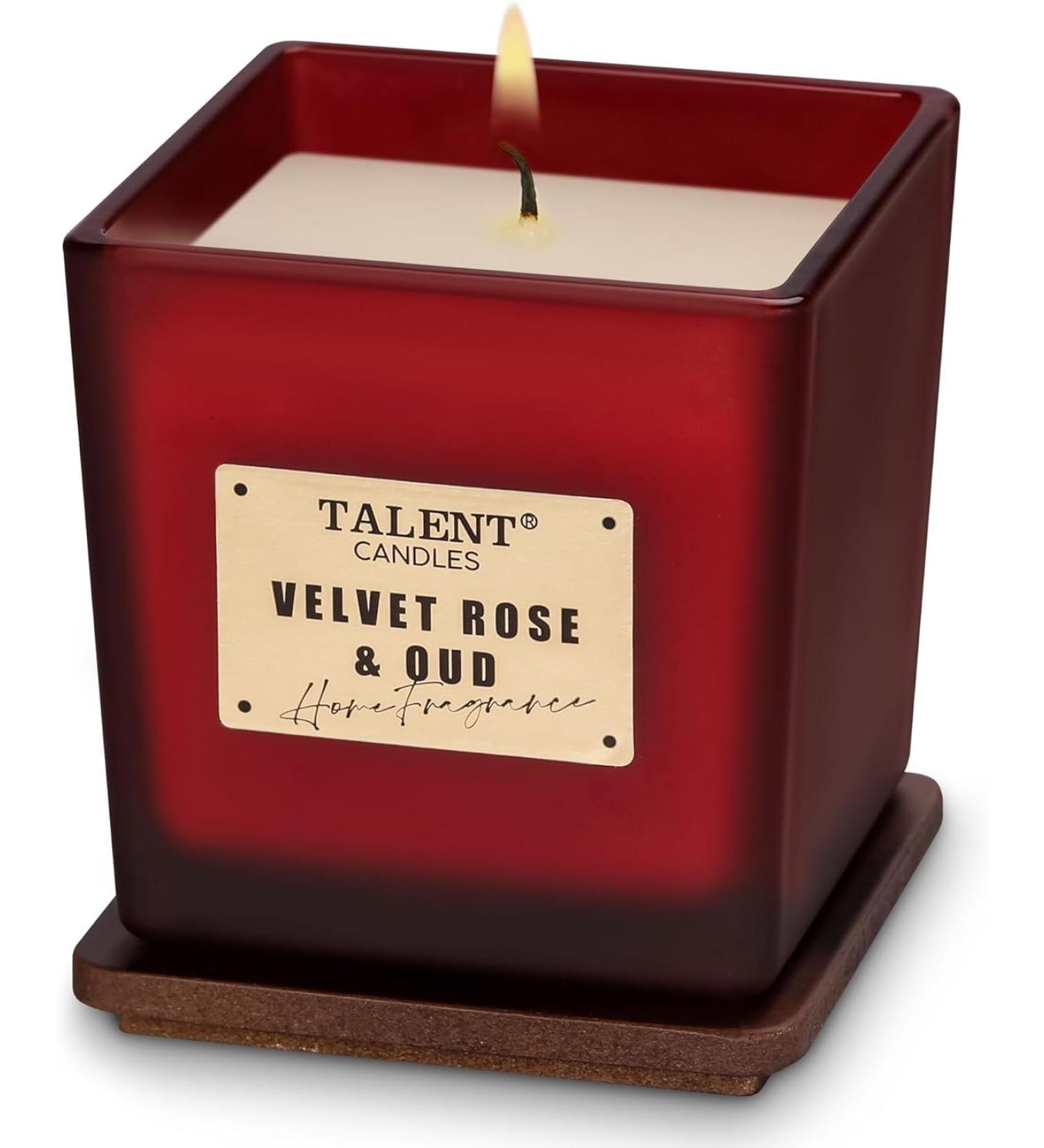 Scented Soy Candles - Deluxe Noble Aromatherapy Velvet Rose & Oud - 7.05oz | Home Fragrance - Buy Online on GoSupps.com