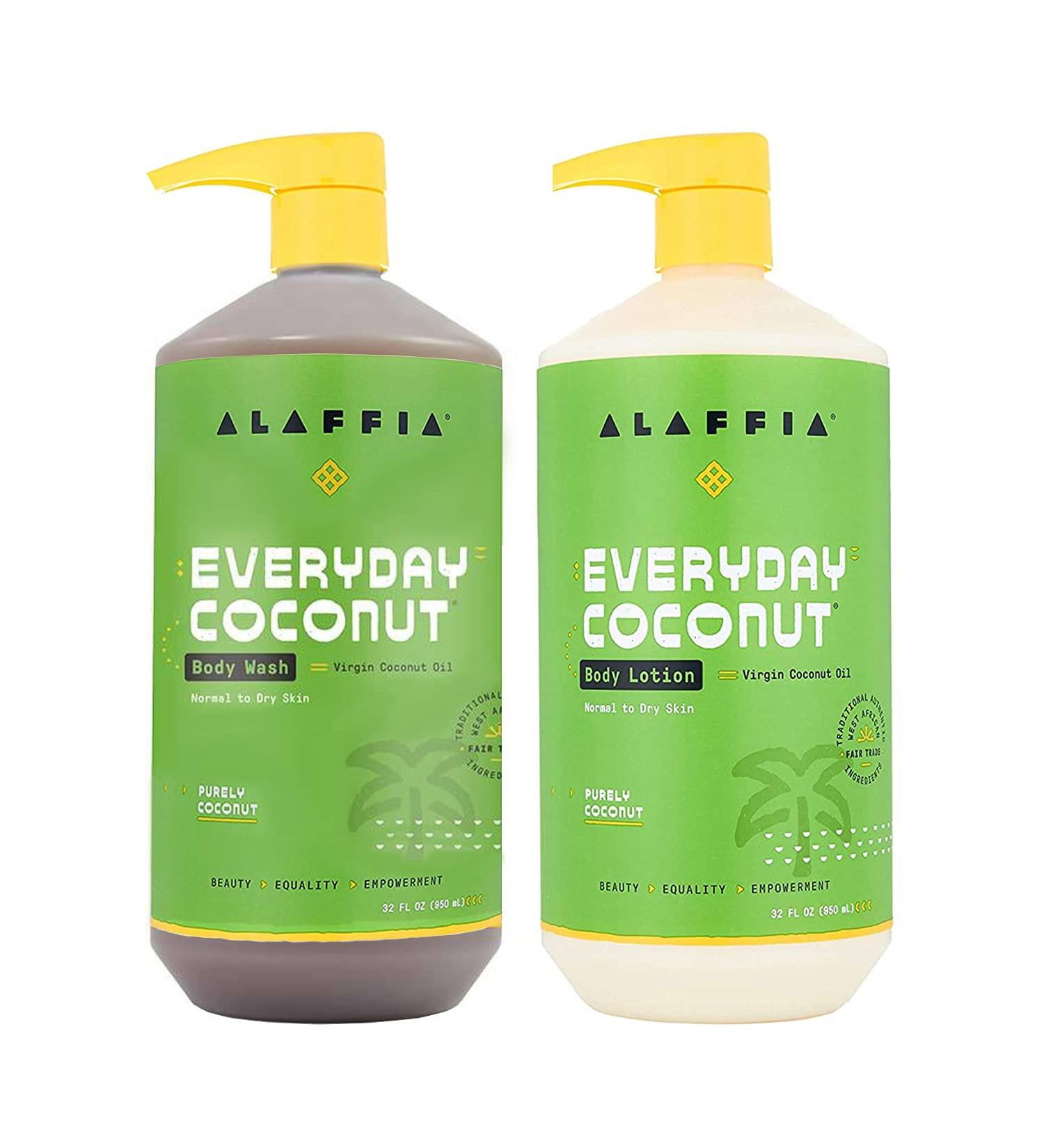 Alaffia Coconut Body Wash 32 fl oz - Nourishing for Normal to Dry Skin - Buy Online on GoSupps.com