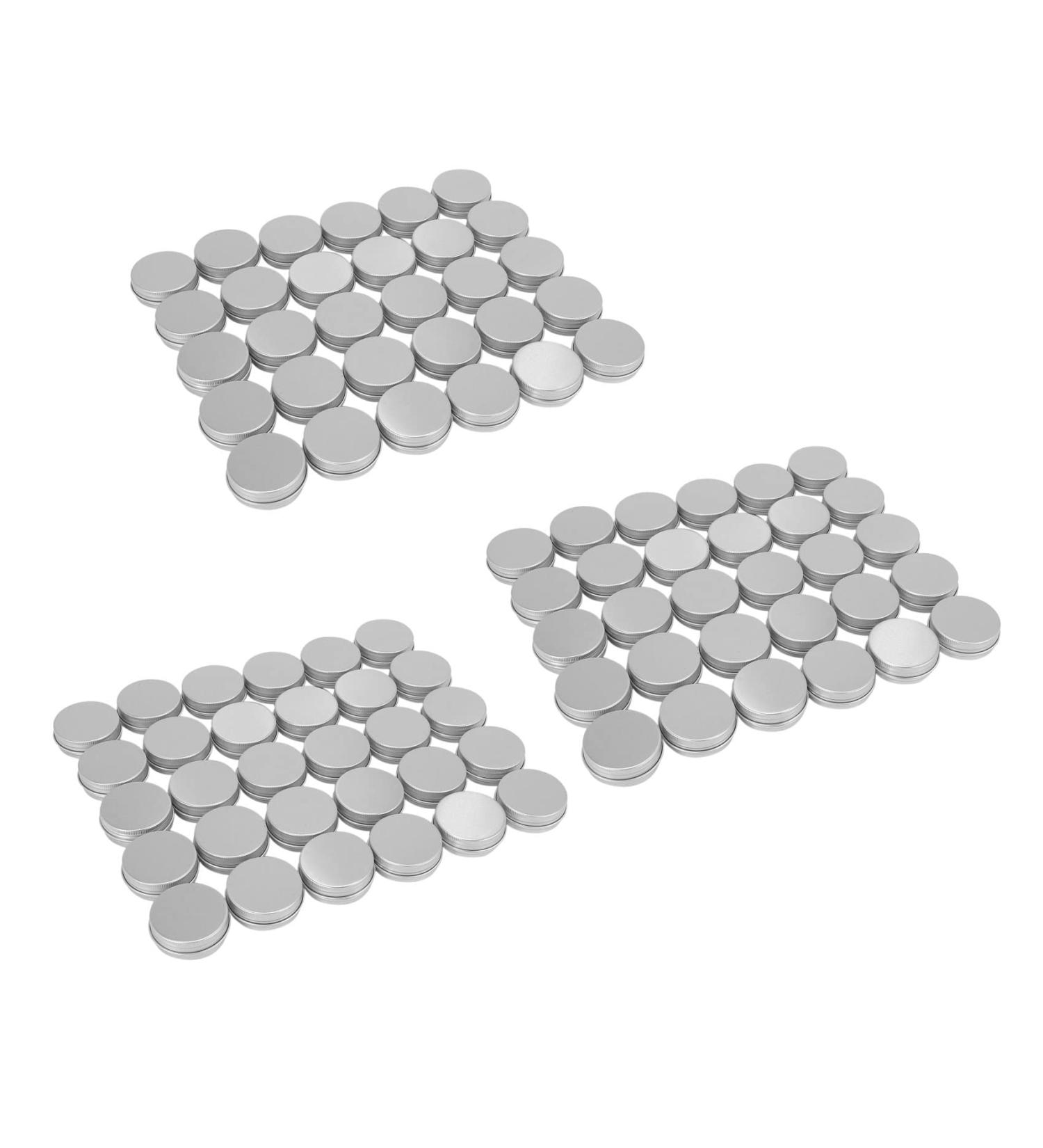 Daconovo 90 Pack Round Metal Lip Balm Lids Screw Top Caps (1oz) - Buy Online on GoSupps.com