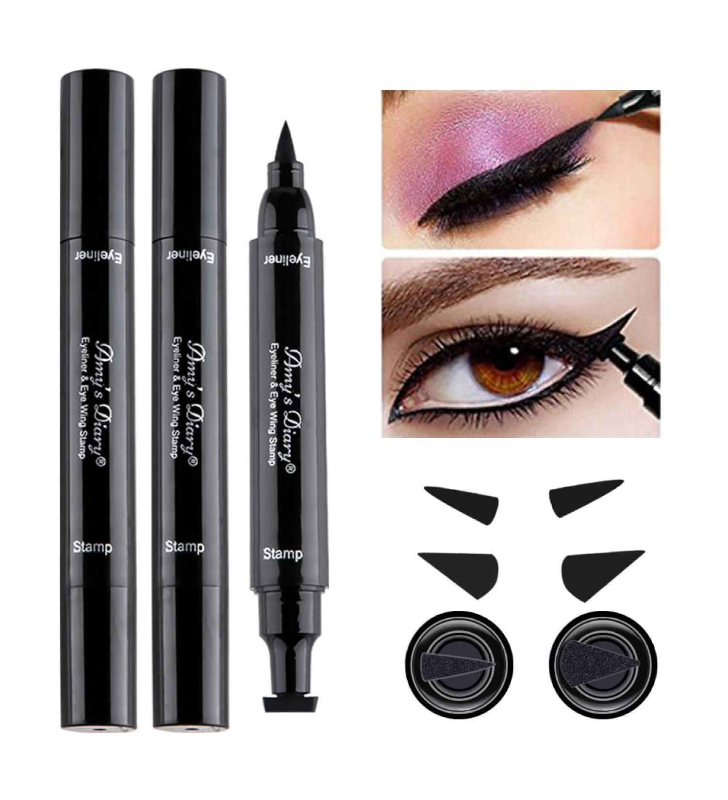AMY'S DIARY Winged Eyeliner Stamp - 2 Pens, Cat Eye Stencil, Waterproof & Smudge-proof - Buy Online on GoSupps.com