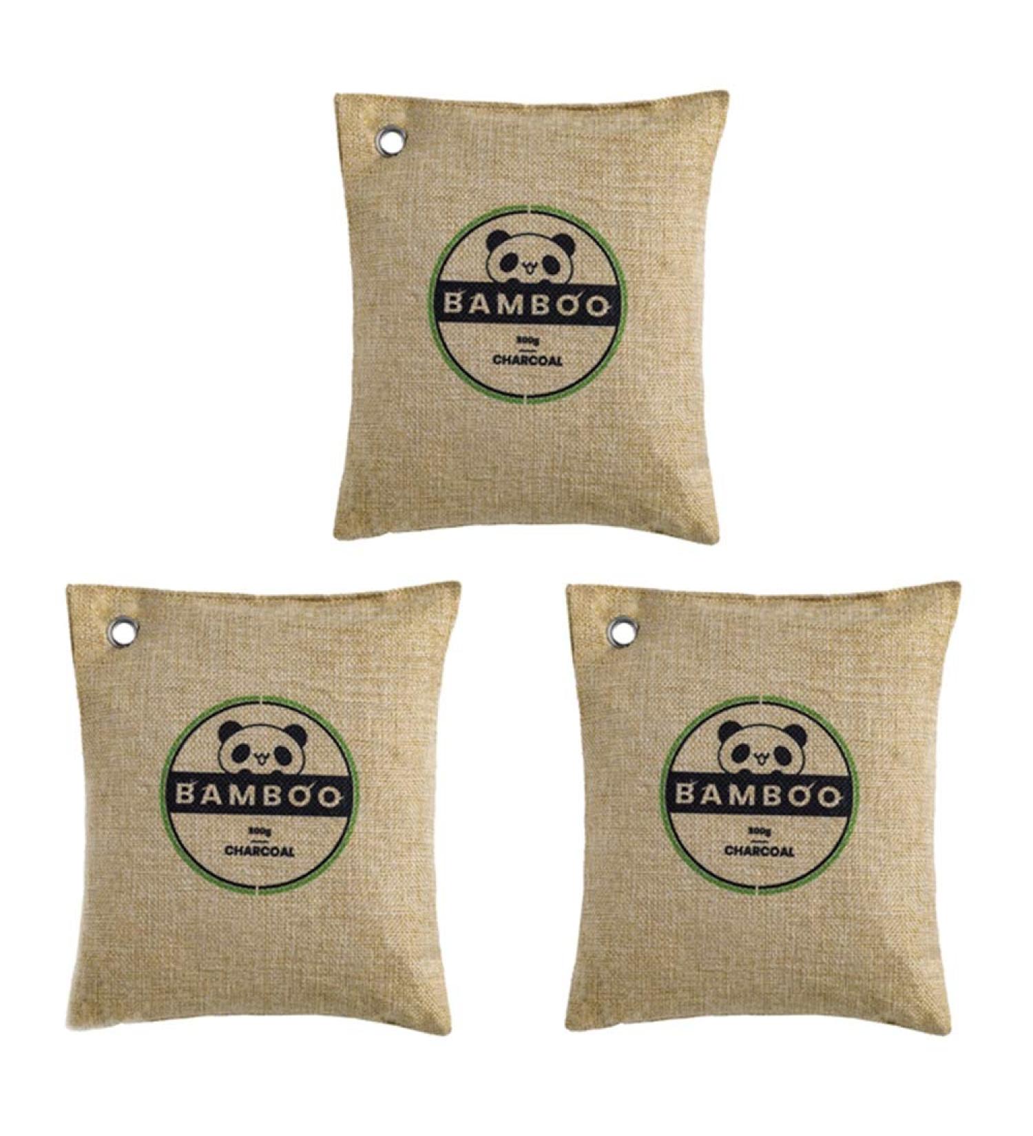 Buy Bamboo Coal Air Purification Bags - Activated Carbon Smell Absorbers for Home & Car (3 Pack 500g Each) - Natural Moisture Fresheners - Buy Online on GoSupps.com