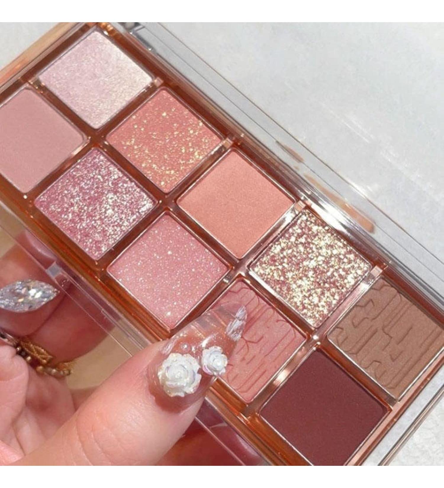 Go Ho 10-Color Matte & Glitter Eyeshadow Palette - High Pigment, Waterproof, Natural-Looking Shades - Buy Online on GoSupps.com