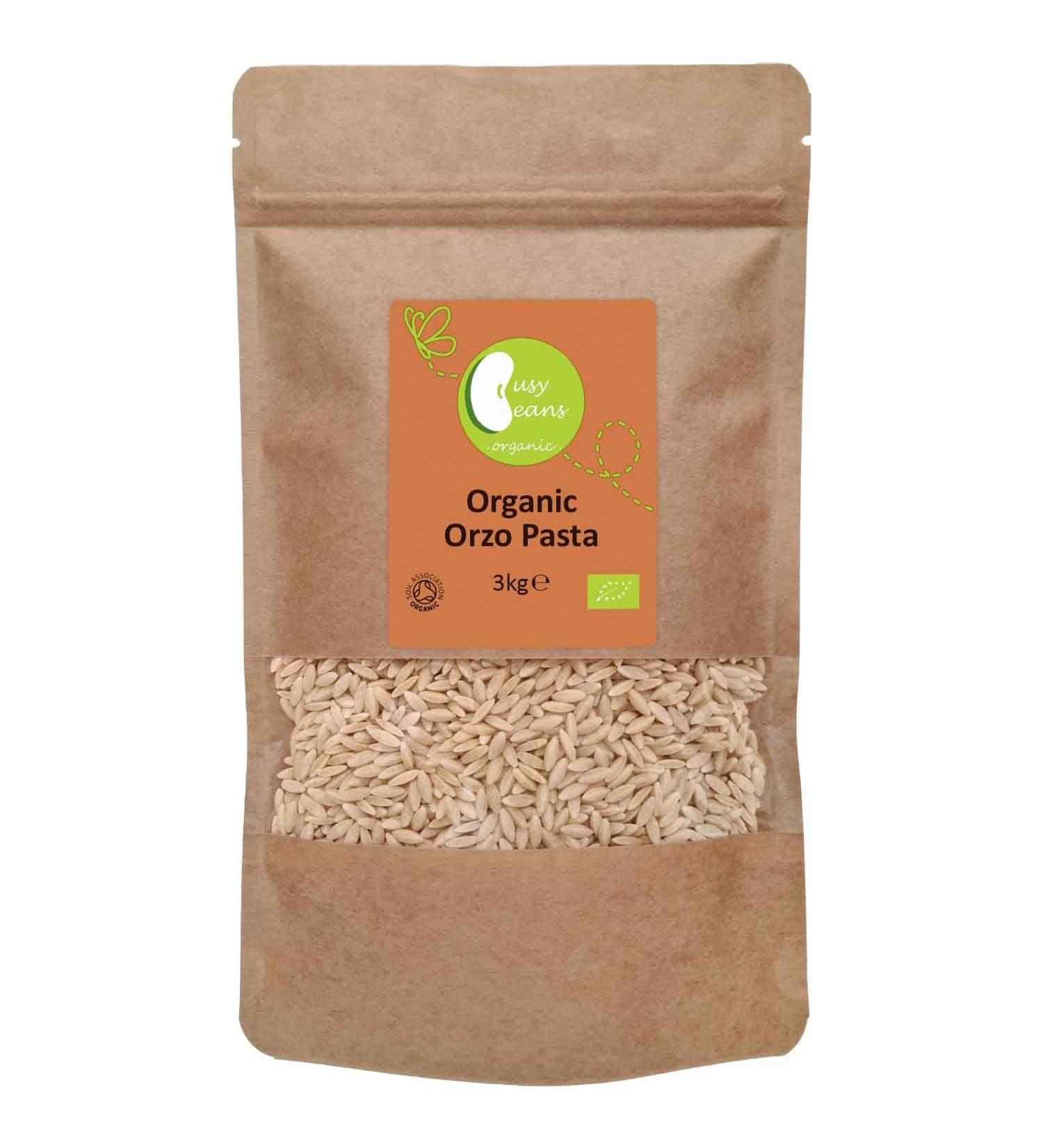 Organic Orzo Pasta - Certified Organic - by Busy Beans Organic (3kg) - Buy Online on GoSupps.com