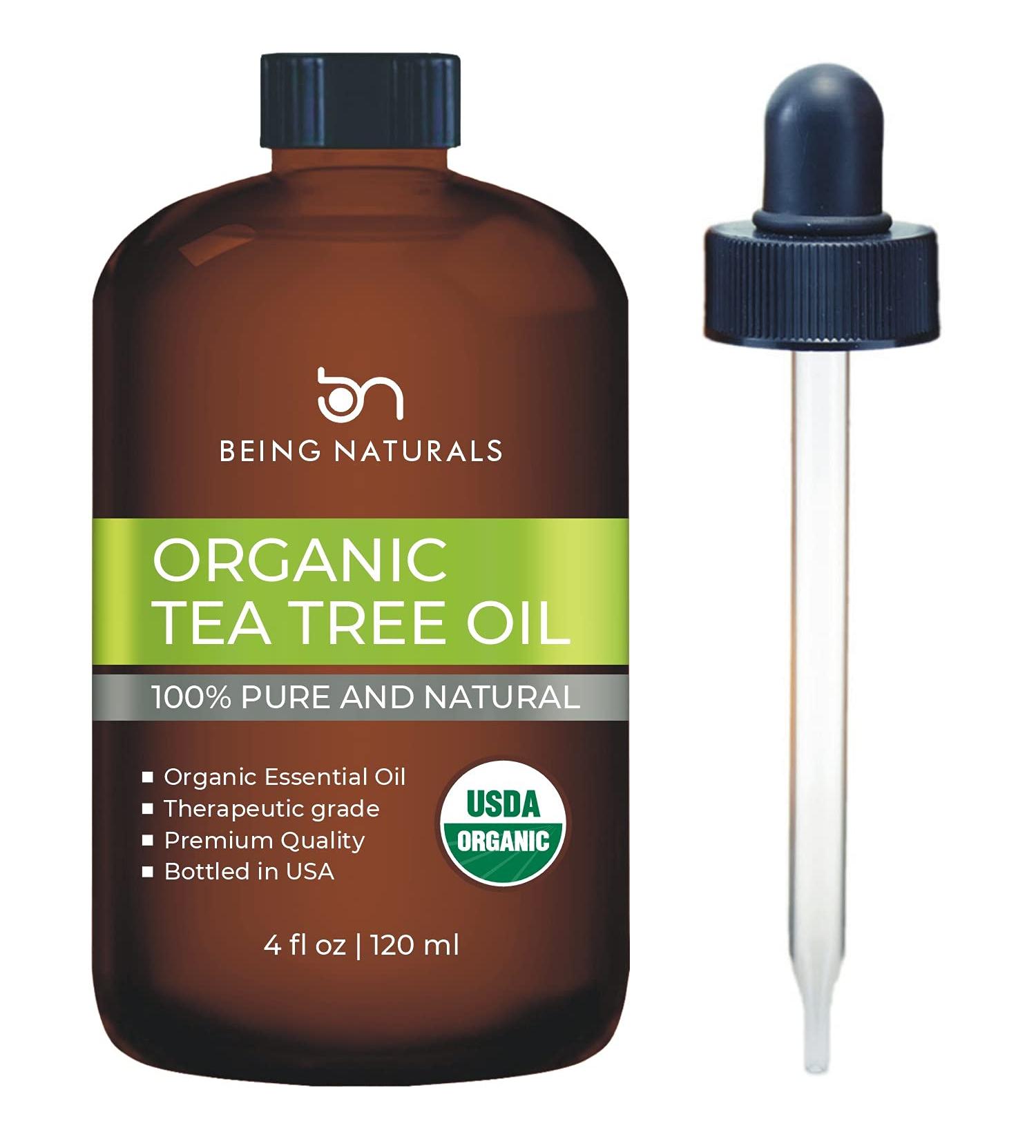 Organic Tea Tree Essential Oil 4 FL OZ - 100% Pure & Natural - Premium Quality with Glass Dropper - Buy Online on GoSupps.com