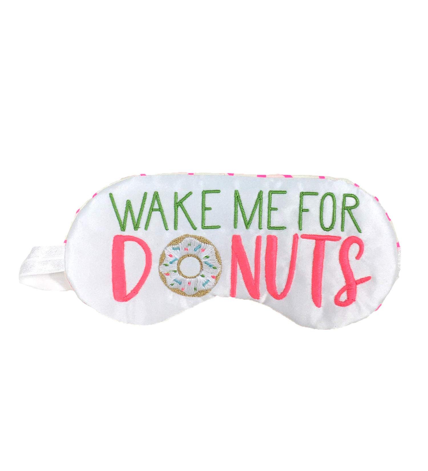 Sleepy Cottage Wake Me for Donuts Satin Sleep Mask Multi