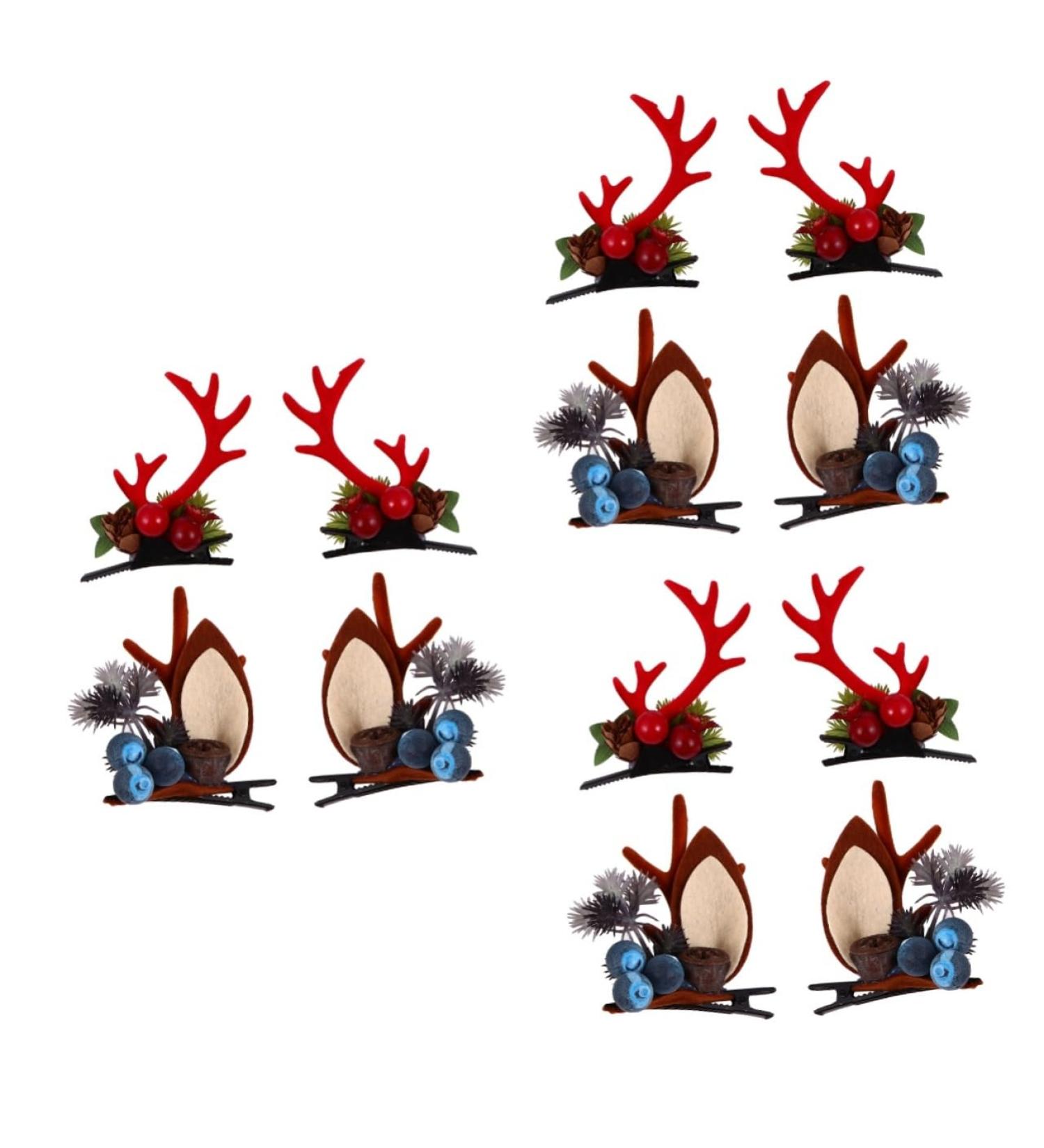 FRCOLOR 6 Pairs Christmas Antler Hair Clip Christmas Horn Hair Clips Christmas Horn Headwear Antler Horn Hairpins Women's Hair Accessories Party Hairpin Fabric Alligator Clip Korean Child - Buy Online on GoSupps.com