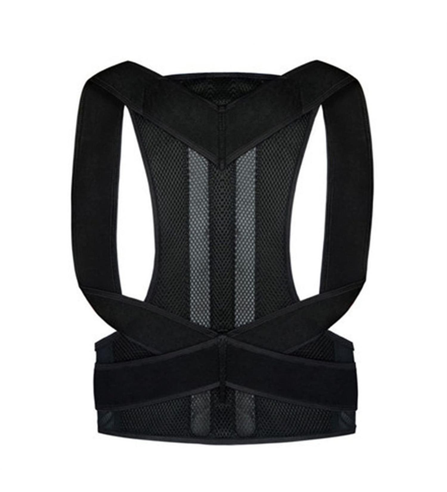Female Male Posture Corrector Adjustable Magnetic Back Support Nylon Elastic Shoulder Back Brace Corset Back Belt (Color : Black Size : Medium) Black Large - Buy Online on GoSupps.com