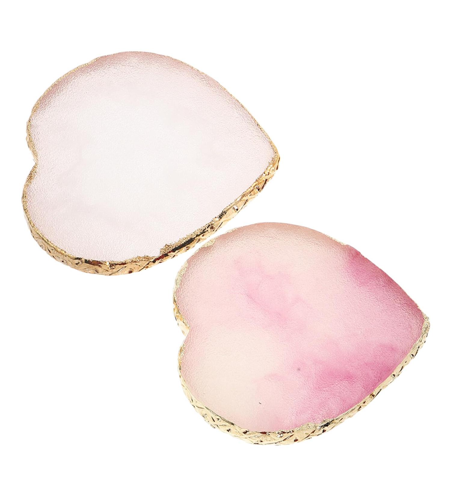 2 Pi ces Nail Art Palette Resin Heart Shaped Mixing Plate With Edge For Manicure Color Mixing And Cosmetic Use - Buy Online on GoSupps.com