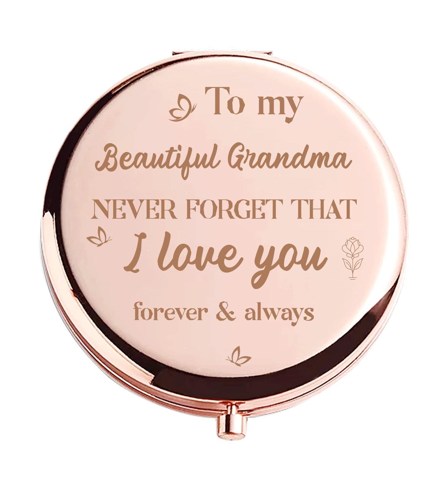 Mother's Day Grandma Gifts: Rose Gold Compact Mirror for Granny - Best Birthday & Thanksgiving Gift from Granddaughter/Grandson | Ideal Grammy/Mimi Present for Grandmother from Grandkids - Buy Online on GoSupps.com