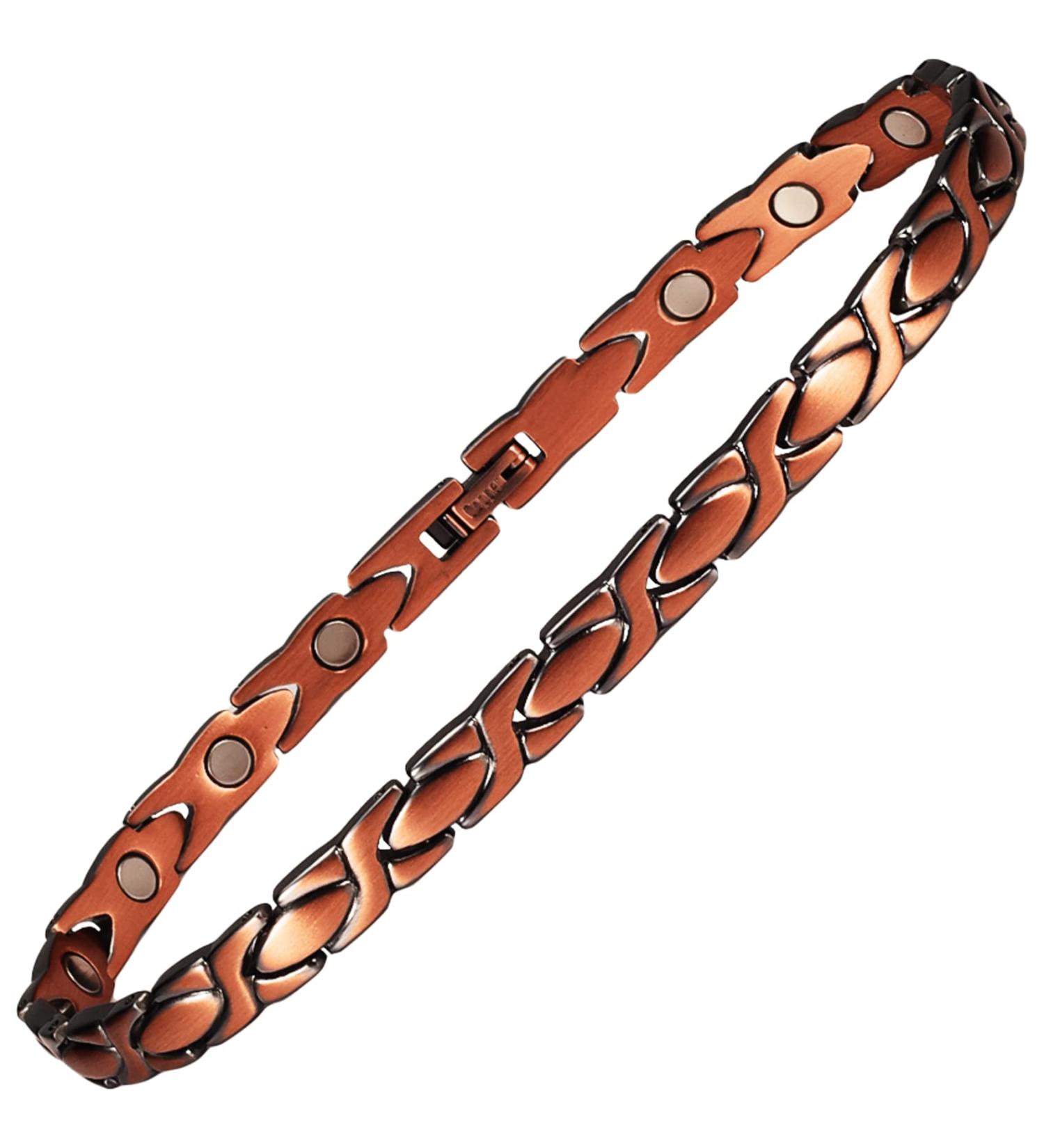 Buy EnerCoppeX Women's Copper Feet Chain - Pure Copper Magnetic Chain with 3500 Gauss Magnet | 24.5 cm (9.65 inches) for Enhanced Comfort - Buy Online on GoSupps.com