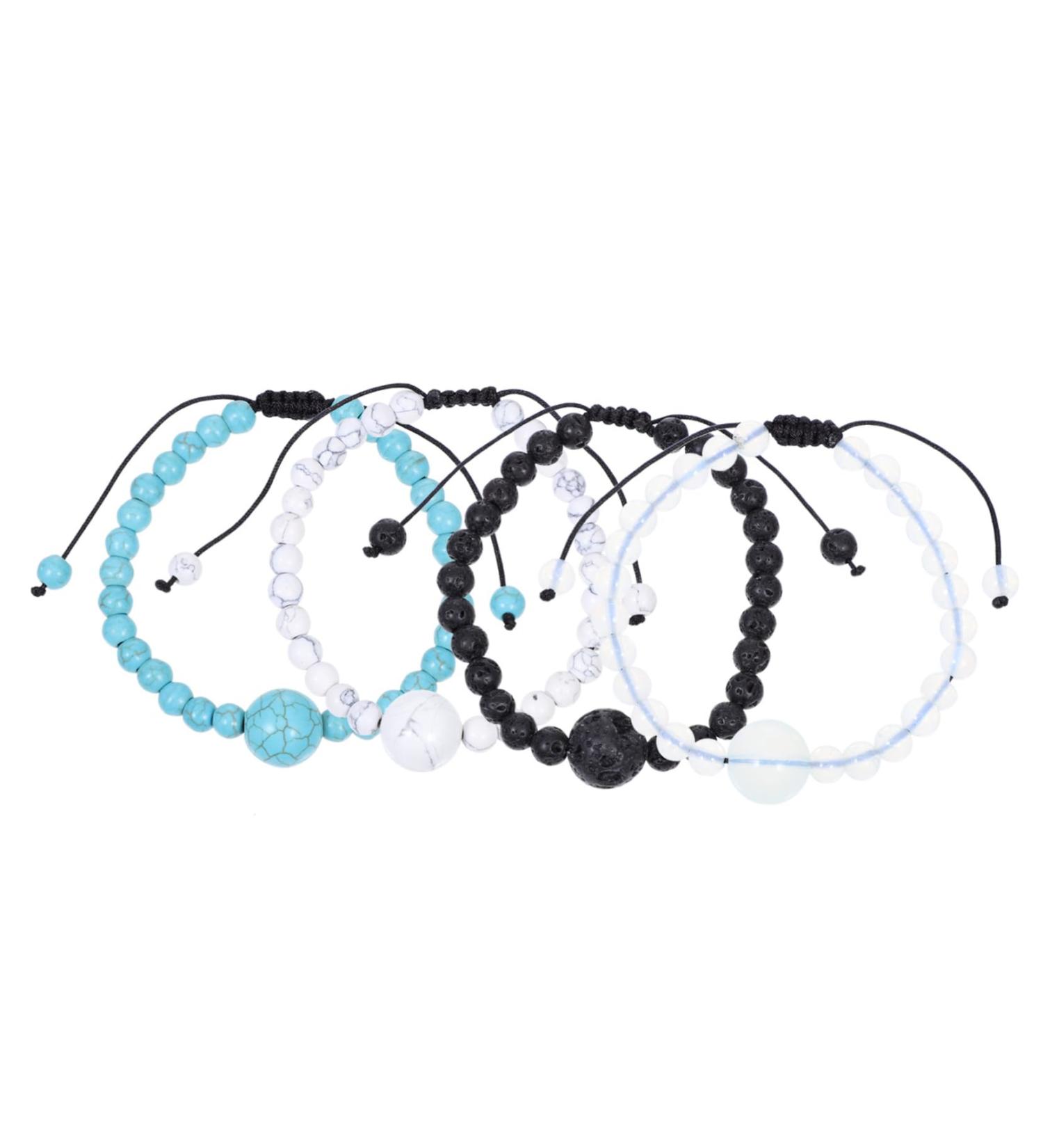 Cabilock 4pcs Anti Motion Sickness Moonstone & Volcanic Bead Set for Travel Decor - Handmade - Buy Online on GoSupps.com