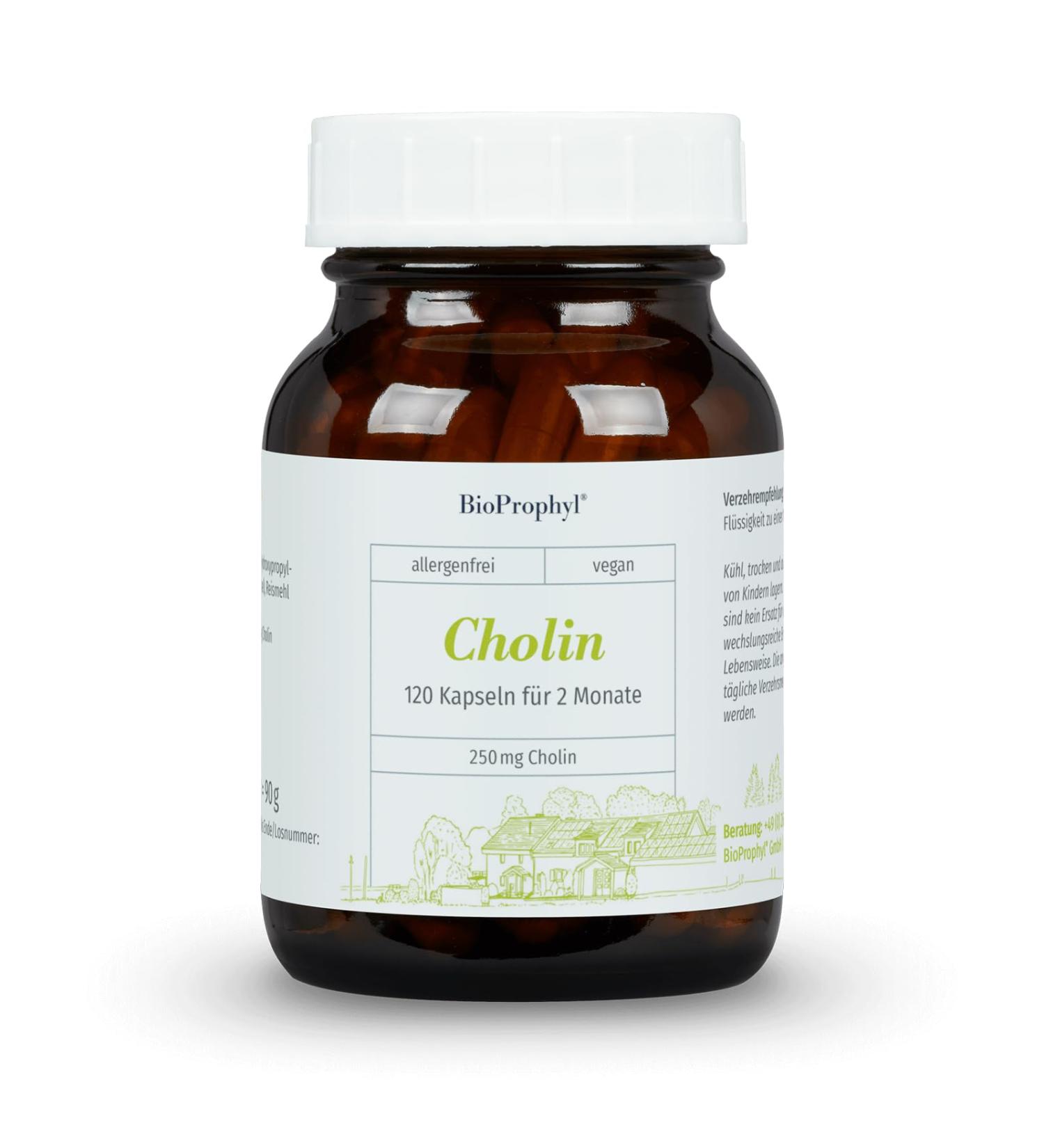 BioProphyl Choline 250 mg - High-Dose VitaCholine Capsules - 120 Count for Optimal Health | International Shipping Available - Buy Online on GoSupps.com