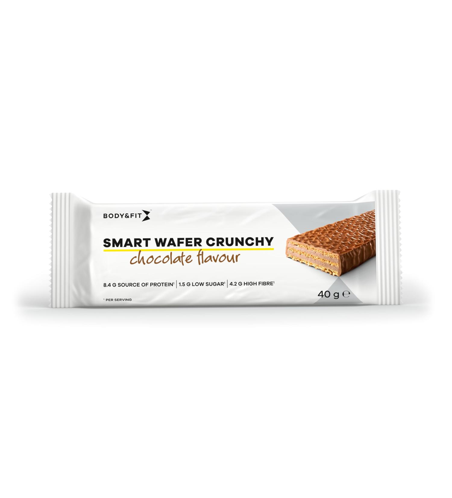 Body & Fit Body&Fit Chocolate Waffles - Smart Crunchy Wafers - Protein - 480g (12 Waffles)