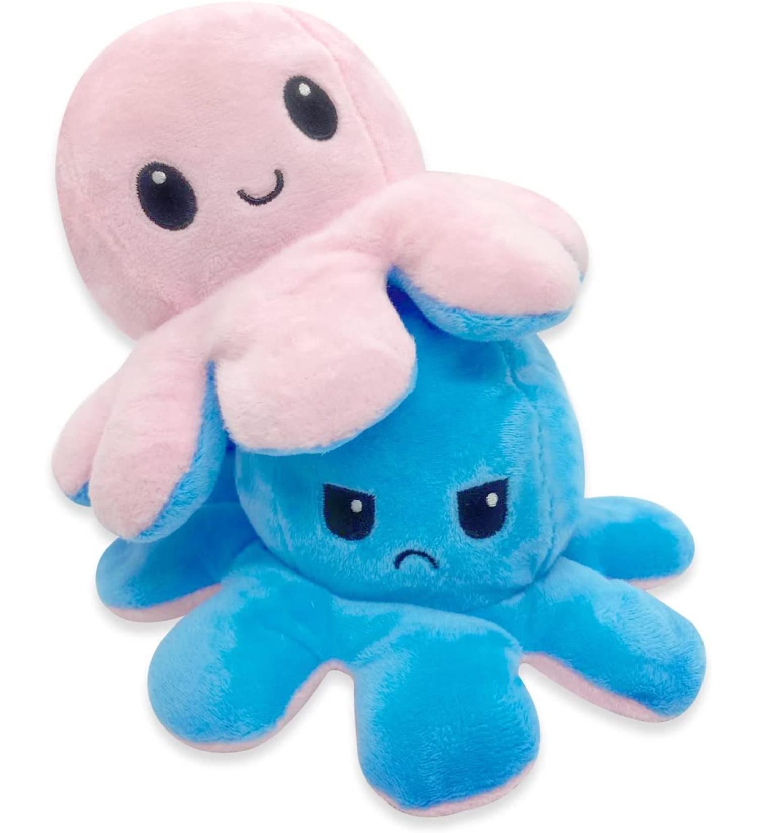 FASTEXX Octopus Reversible Plushies - Double-Sided Flip Mood Octopus Plush - Sweet Gift for Kids, Friends & Family - Pink/Blue - Buy Online on GoSupps.com
