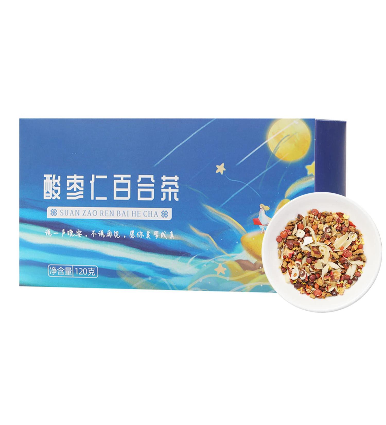 Sour Jujube Kernel Tea with Osmanthus Lily Flower - 120g Herbal Tea Bags for Soothing Sleep and Relaxation - Buy Online on GoSupps.com