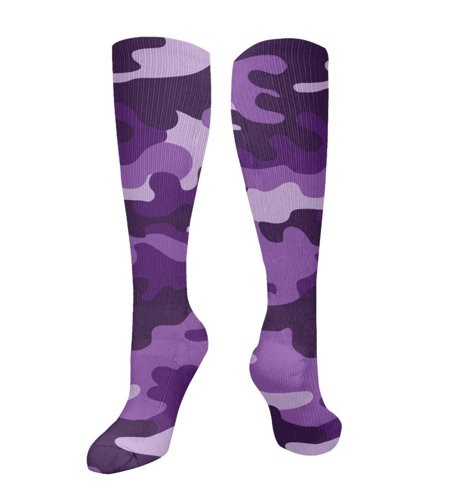 Violet Camo Compression Socks for Women & Men | 15-20 mmHg Circulation Support for Running & Cycling - Buy Online on GoSupps.com