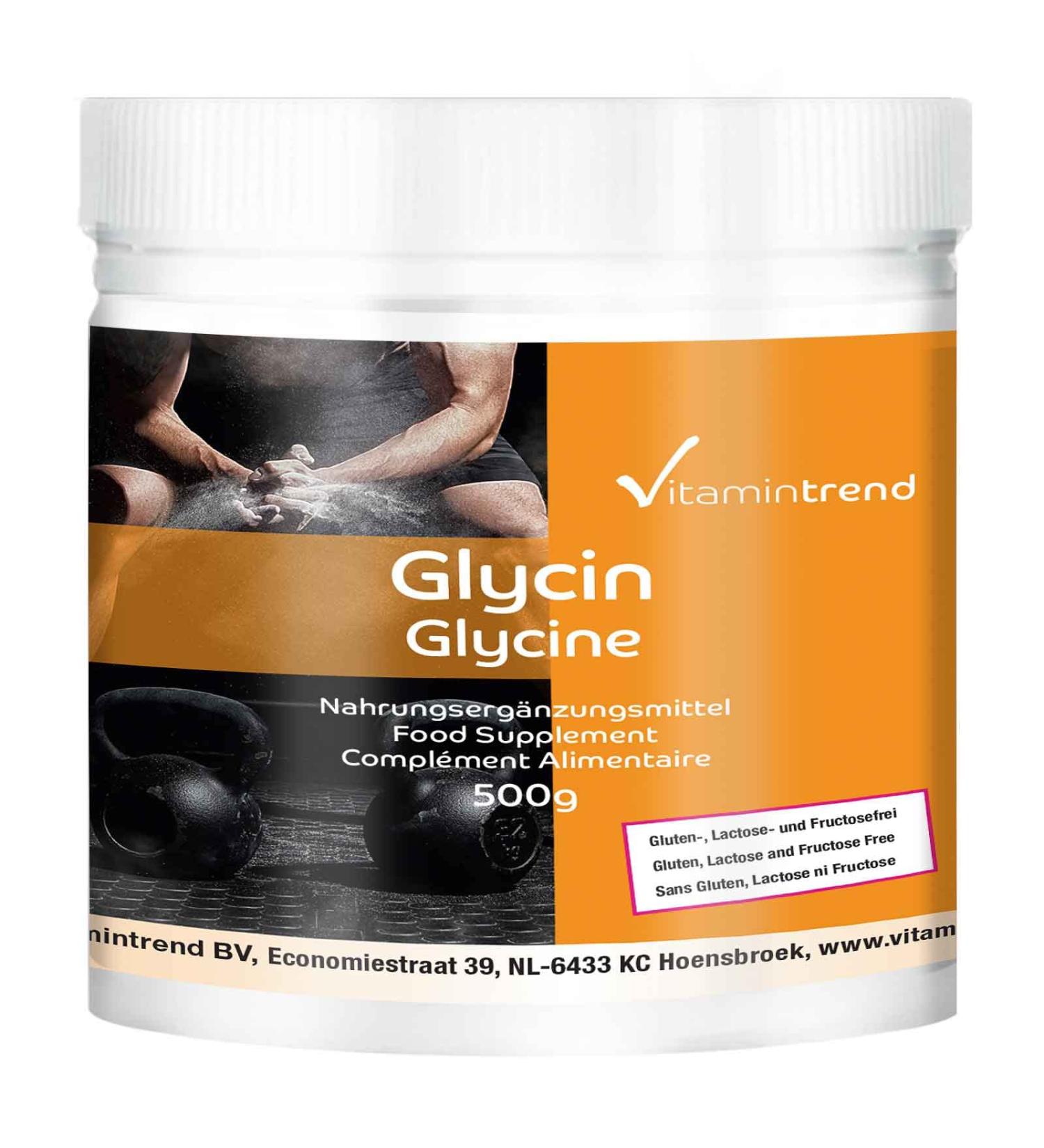 Glycine - 100% Pure No Additives - Amino Acid - Family Pack for Over 5 Months - 500g Powder | Vitamintrend - Buy Online on GoSupps.com