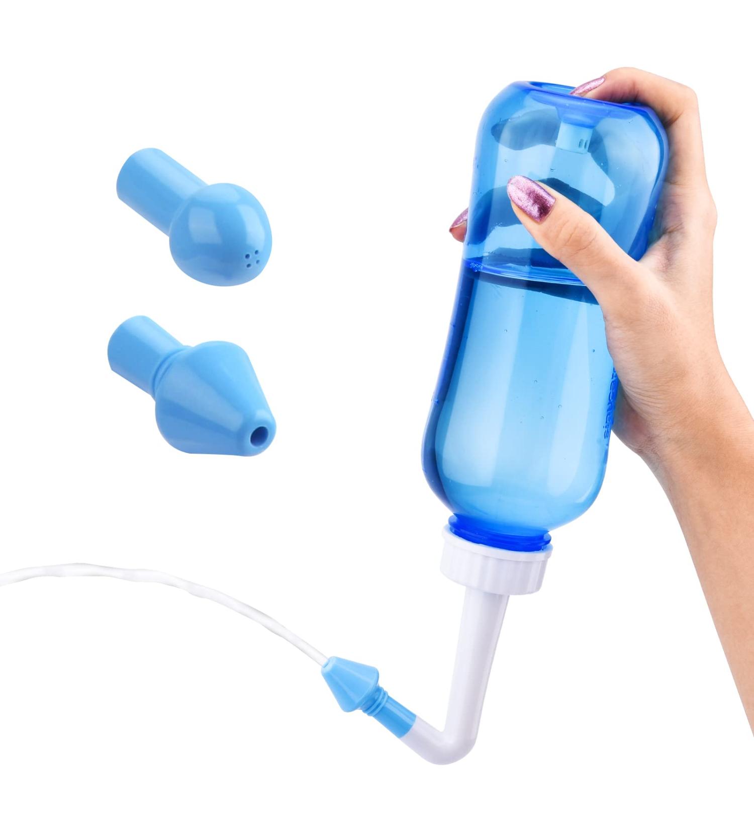 500ml Neti Pot Sinus Rinse Bottle | Nasal Wash & Allergy Cleaner | Pressure Nasal Irrigation System for Adults & Kids | BPA Free - Buy Online on GoSupps.com
