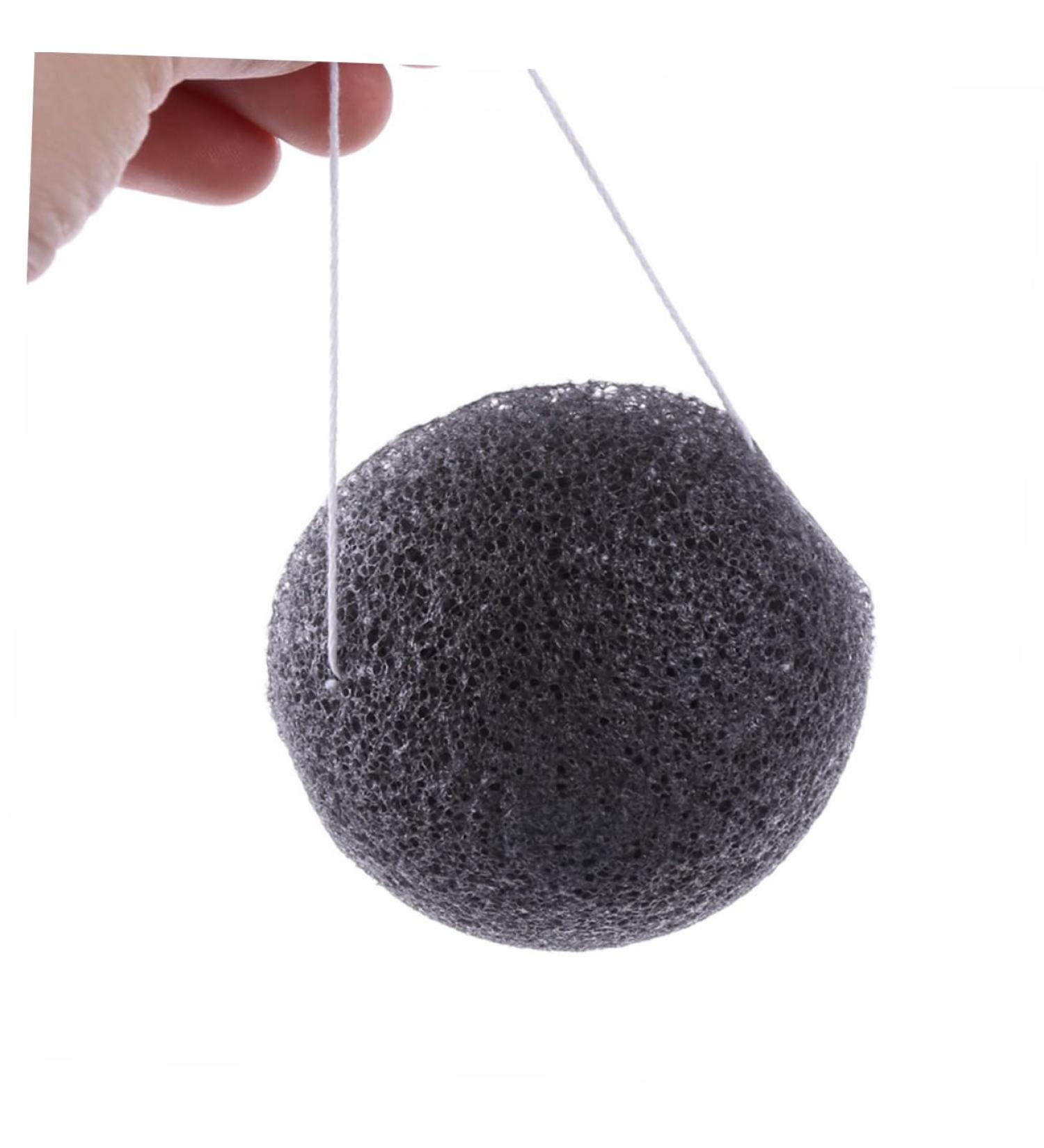 Healeved Konjac Face Cleansing Sponge | Natural Korean Facial Sponge for Deep Cleaning - Black - Buy Online on GoSupps.com