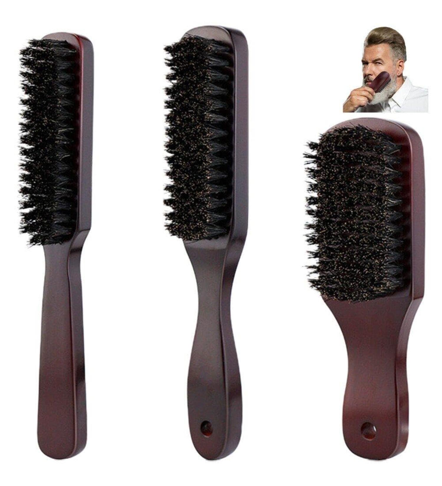 Natural Wild Boar Bristle Men's Beard Brush - Stiff Frank Brush for Grooming & Shaving - Mustodel Cleaning & Hair Styling Comb - Buy Online on GoSupps.com