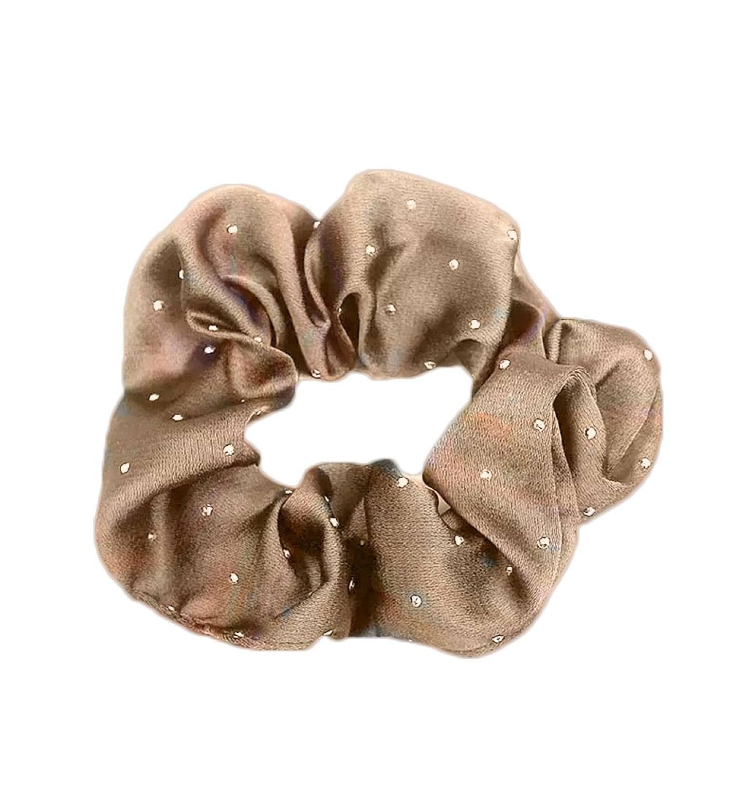 HD Novelty Satin Hair Scrunchie with Glittering Diamante Crystals Dia.10cm Ponytail Holder Hair Accessories for Women & Girl (Dark Blonde) - Buy Online on GoSupps.com