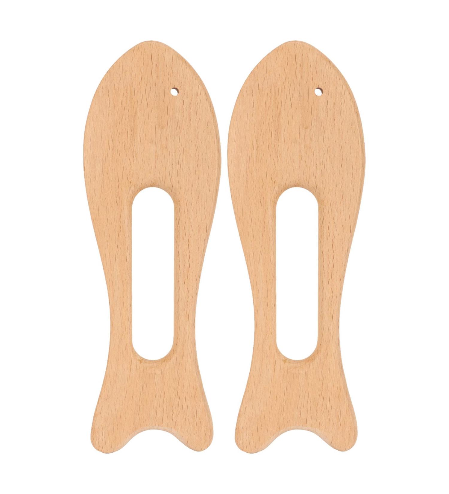 2 Pack Wooden Gua Sha Board - Fish Shape Beech Massage Tool for Arms Legs & Back - Safe & Polished Smoothing Therapy - Buy Online on GoSupps.com