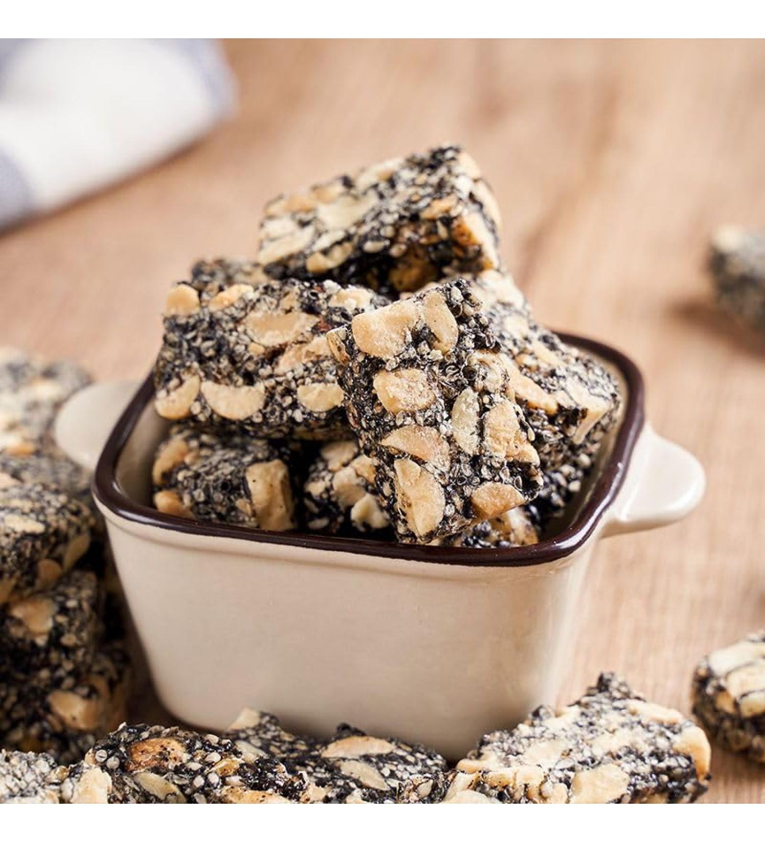 Peanut crisp black sesame cake Chinese crispy sugar Instant health nutrition fruit&nut dessert Chinese Dim sum traditional handmade pastry leisure snack snacks gifts (Peanut&Black sesame cake 500g) Peanut&Black sesame cake 500g - Buy Online on GoSupps.com