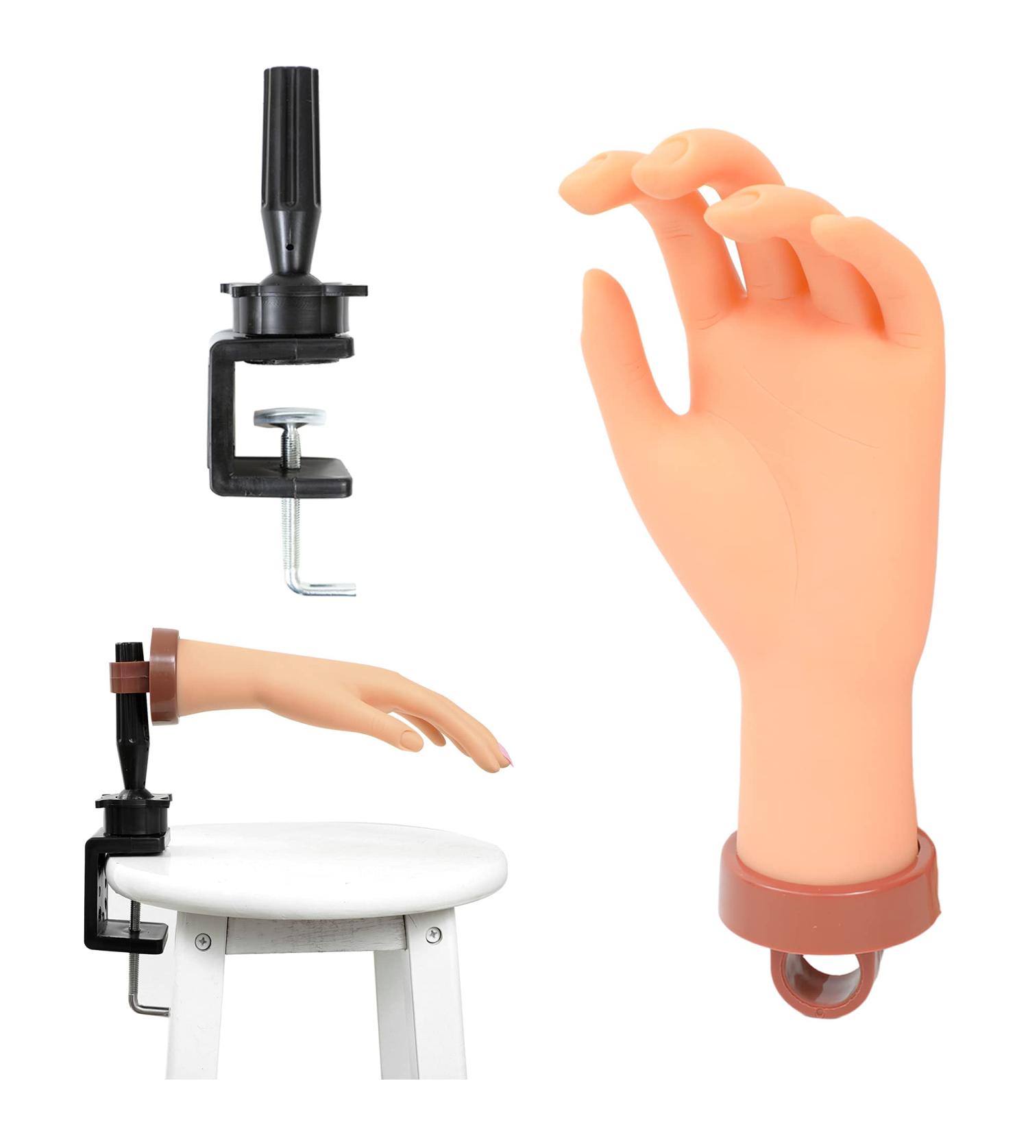 Nude Practice Hand for Acrylic Kit - Nail Mannequin Hand with Clamp Holder for Beginners - Buy Online on GoSupps.com