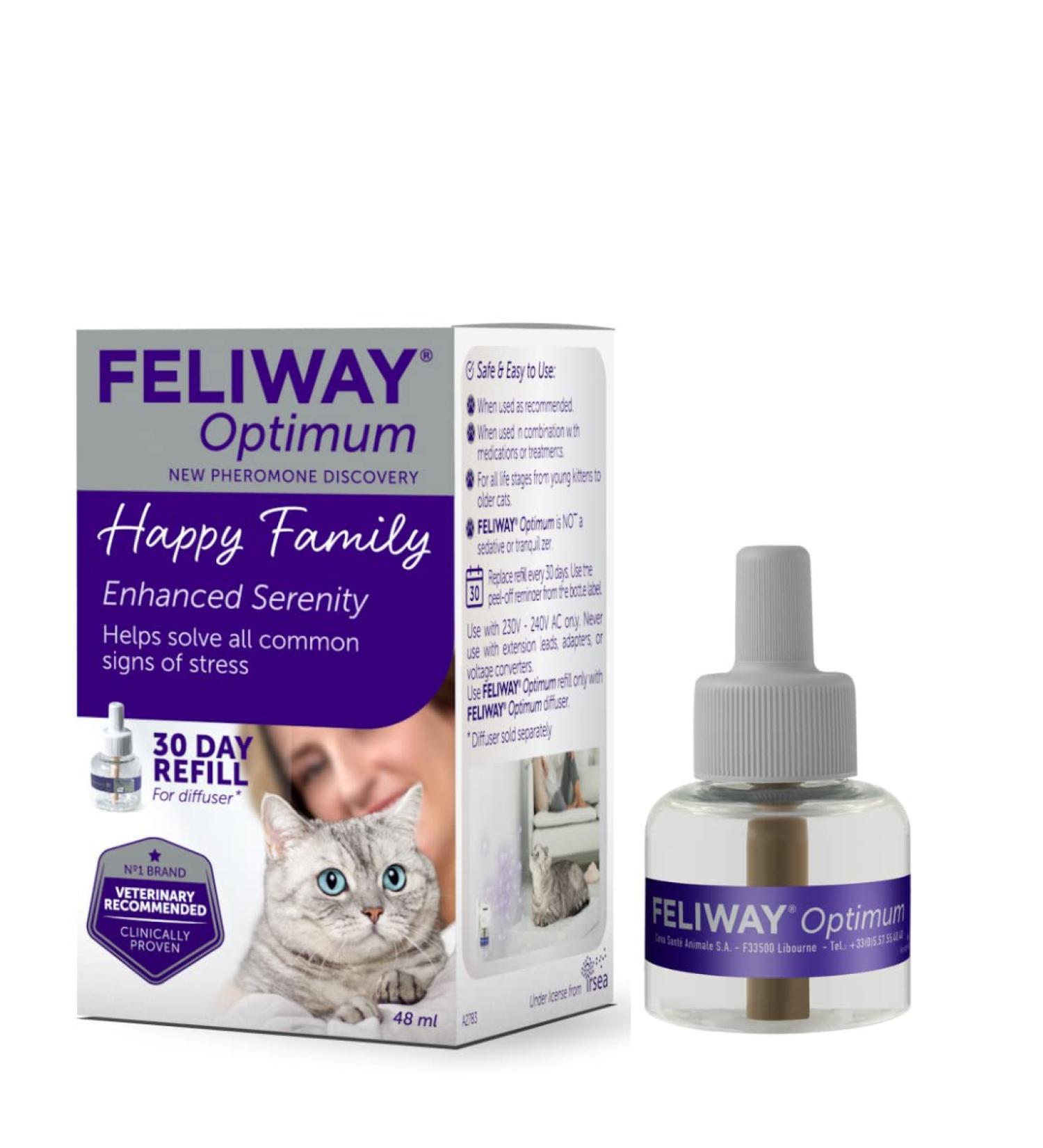 FELIWAY Optimum Refill - Ease Cat Anxiety, Conflict, and Stress at Home - Buy Online on GoSupps.com