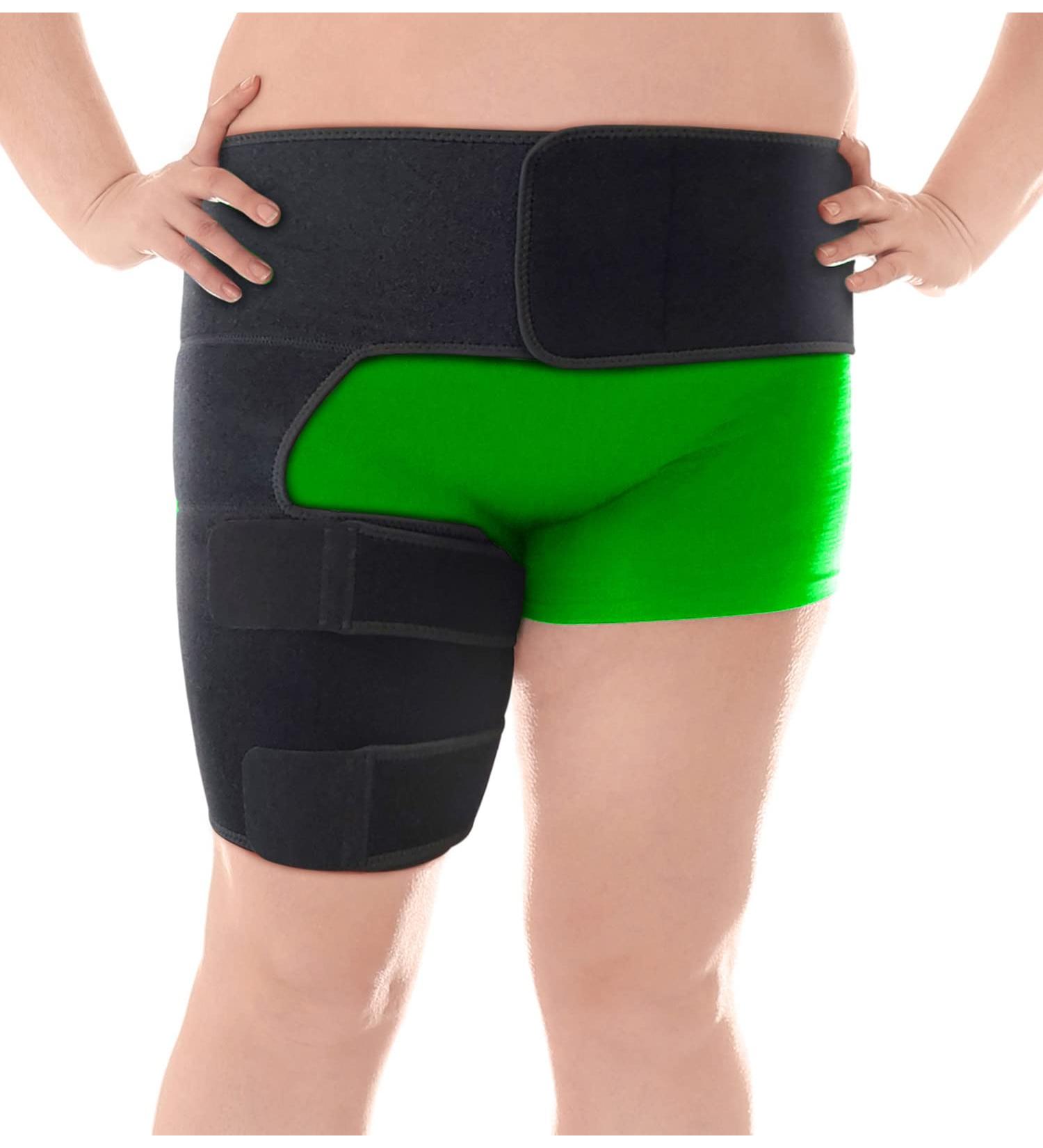 Plus Size Hip Brace Thigh Compression Sleeve for Pain Relief - XL Right Size for Men and Women - Buy Online on GoSupps.com