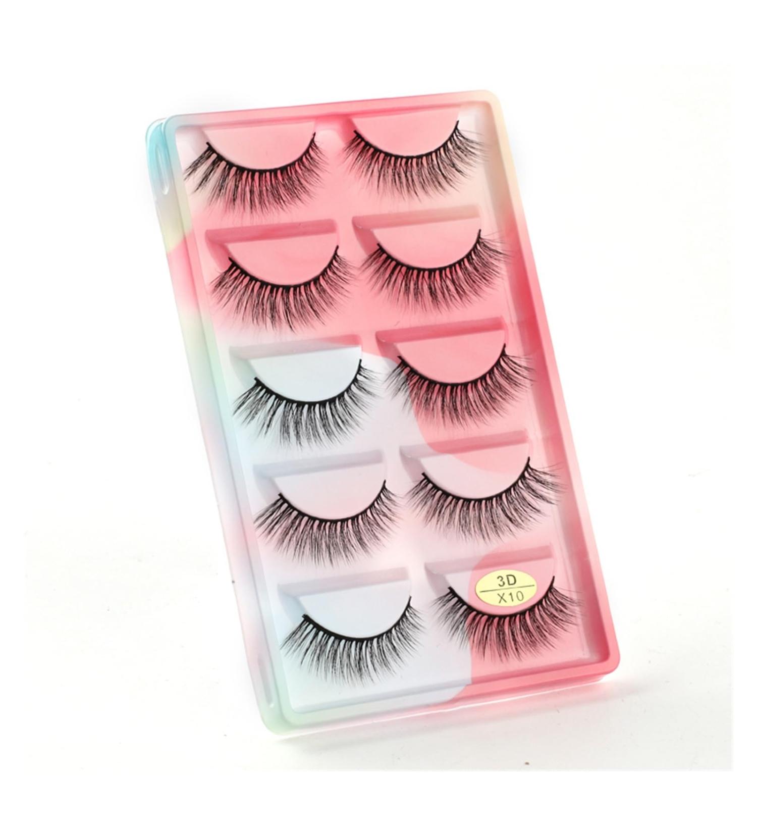 UAMOU 10/50/100 Boxes Mink Eyelashes Fluffy 3D Mink Lashes Makeup Natural Long Volume False Eyelashes Bulk Faux Cils Custom Cheerfully (Color : 5 Pairs X10CS Size : 50 Boxes) - Buy Online on GoSupps.com