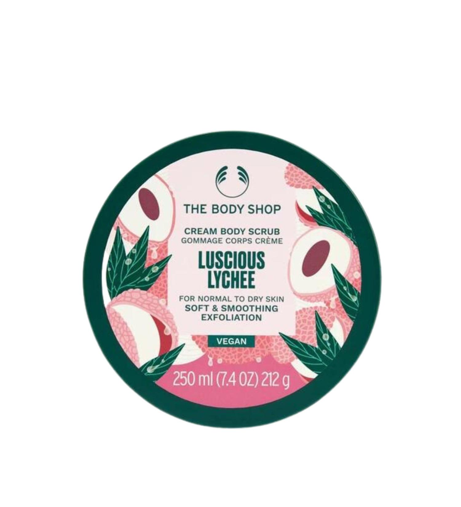 The Body Shop Luscious Lychee 250ml Cream Body Scrub - Vegan - Limited Edition - Buy Online on GoSupps.com