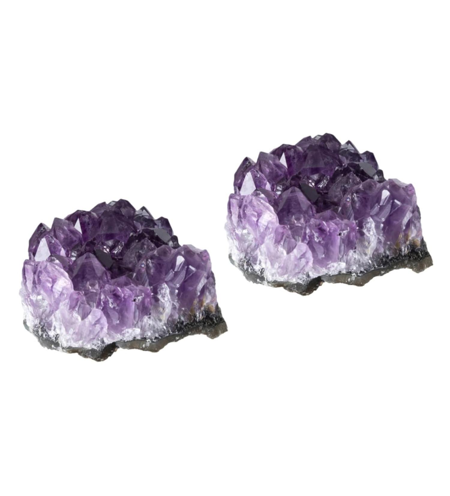 FOMIYES 2pcs Natural Crystal Cluster Natural Geode Cave Decor Meditation Stone Natural Minerals Small Piece - Buy Online on GoSupps.com