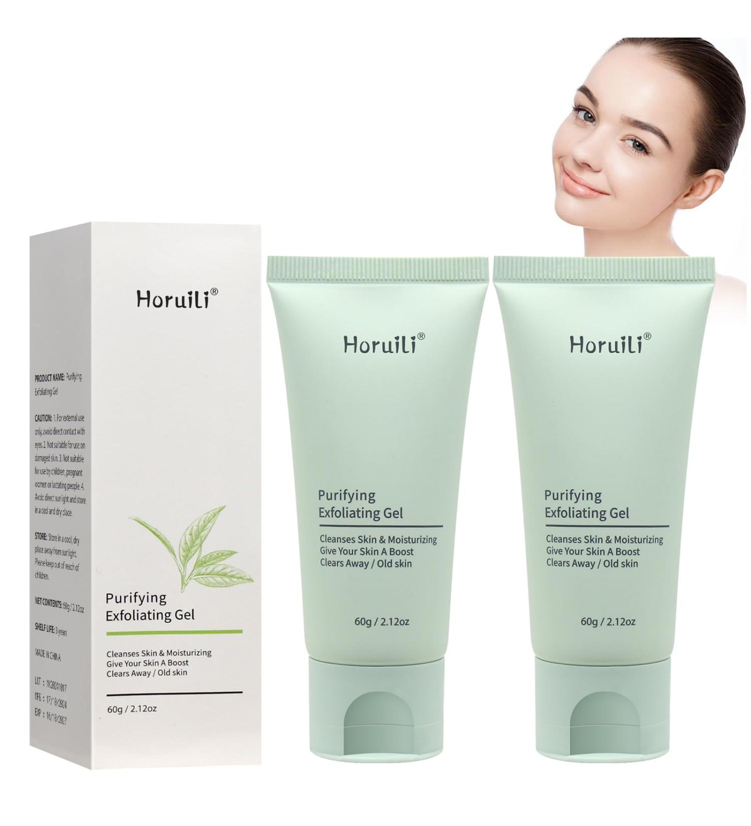 Horuili Exfoliating gel pore deep cleansing refreshing moisturizing gel for facial skin cleanses your face and body for all skin types - Buy Online on GoSupps.com